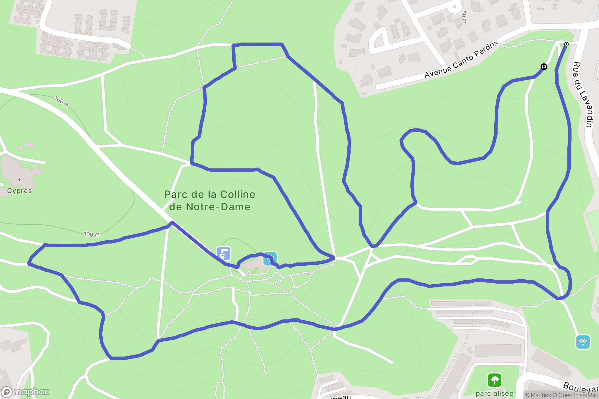 Martigues : carte du parcours de randonnée - France