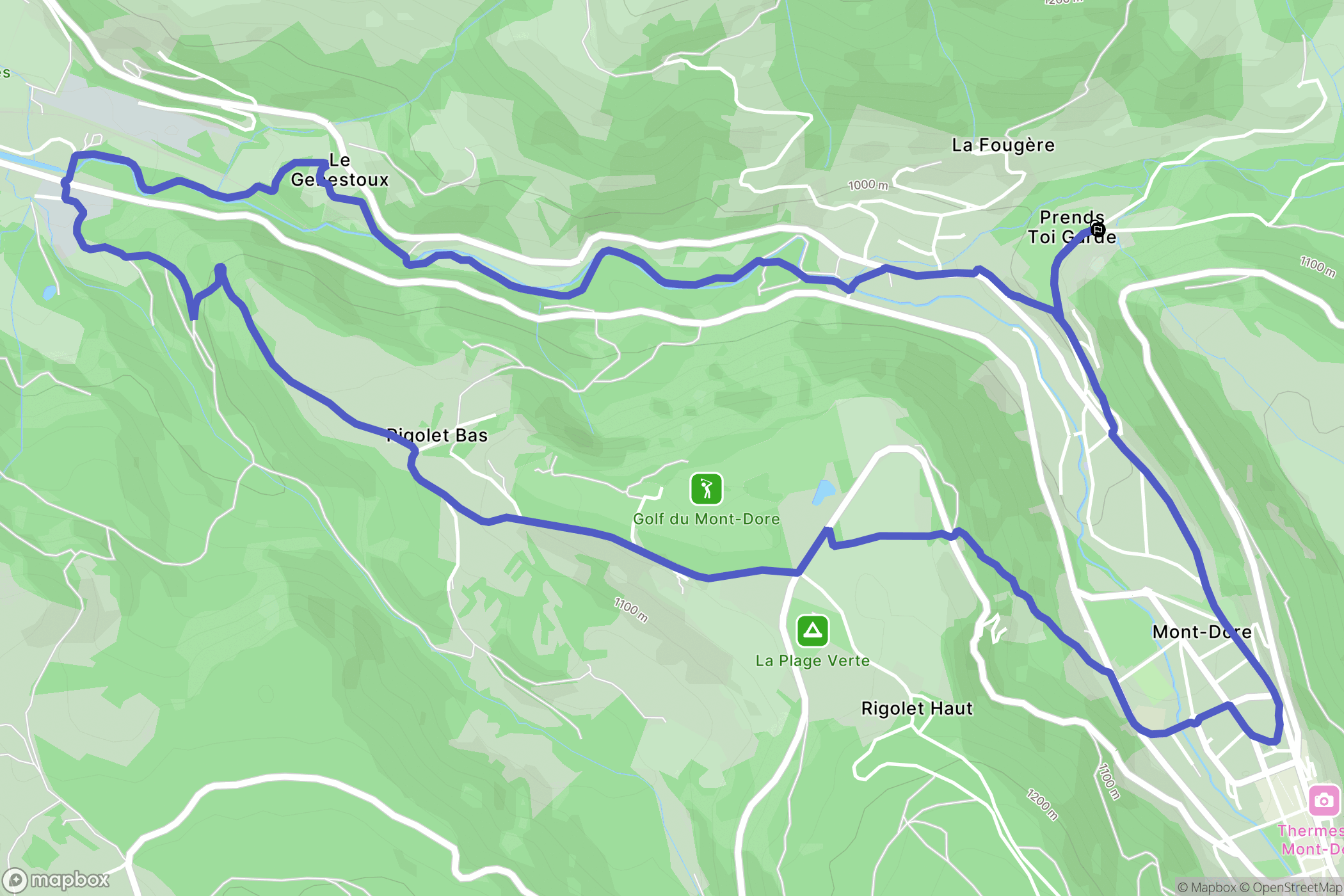 MONT-DORE : carte du parcours de randonnée - France
