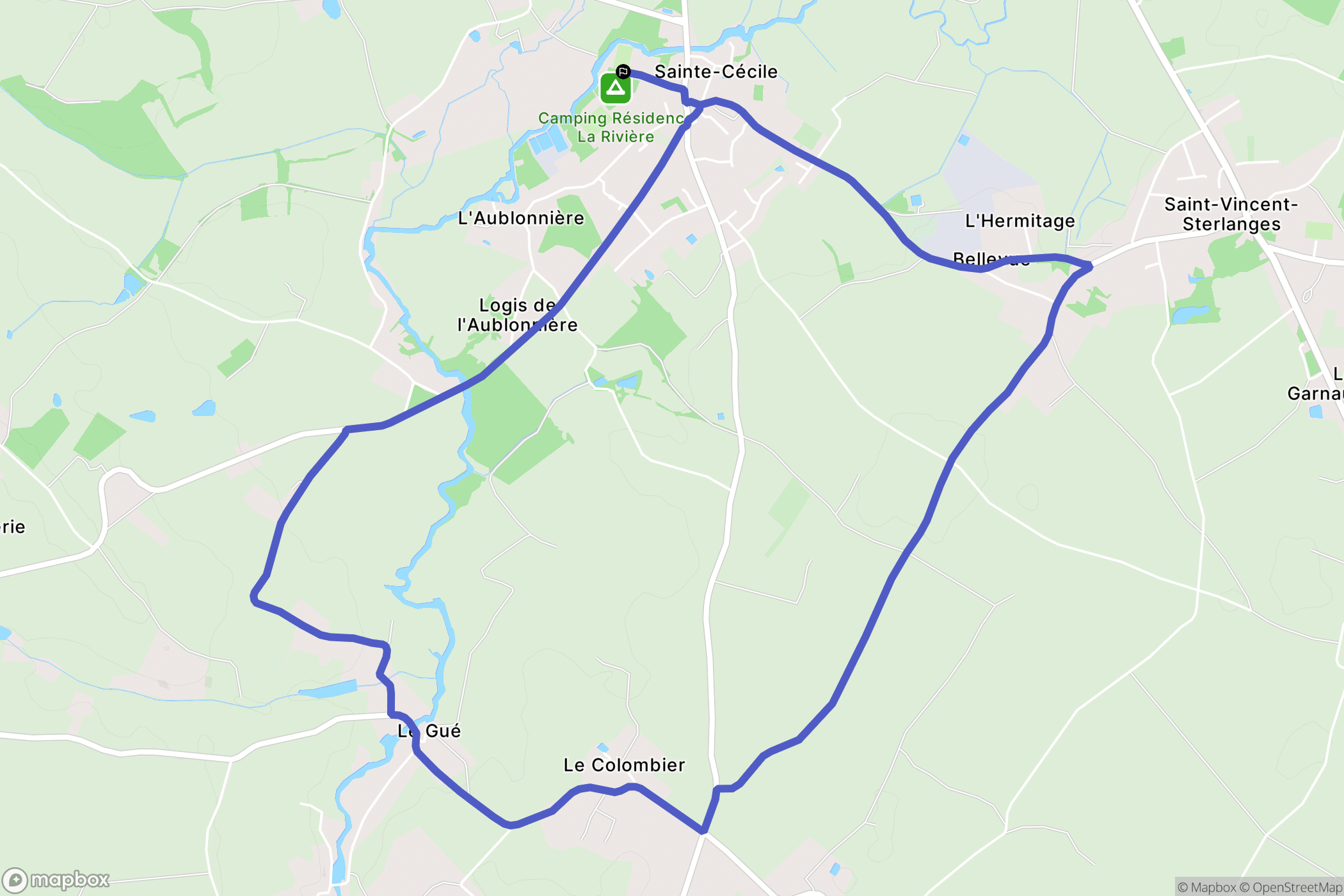 Sainte-Cécile : carte du parcours de randonnée - France