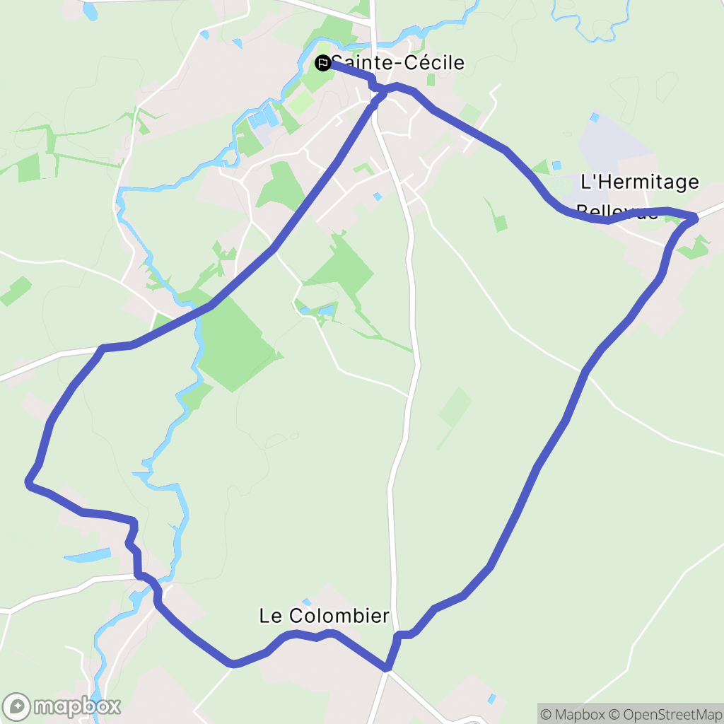 Sainte-Cécile : carte du parcours de randonnée - France