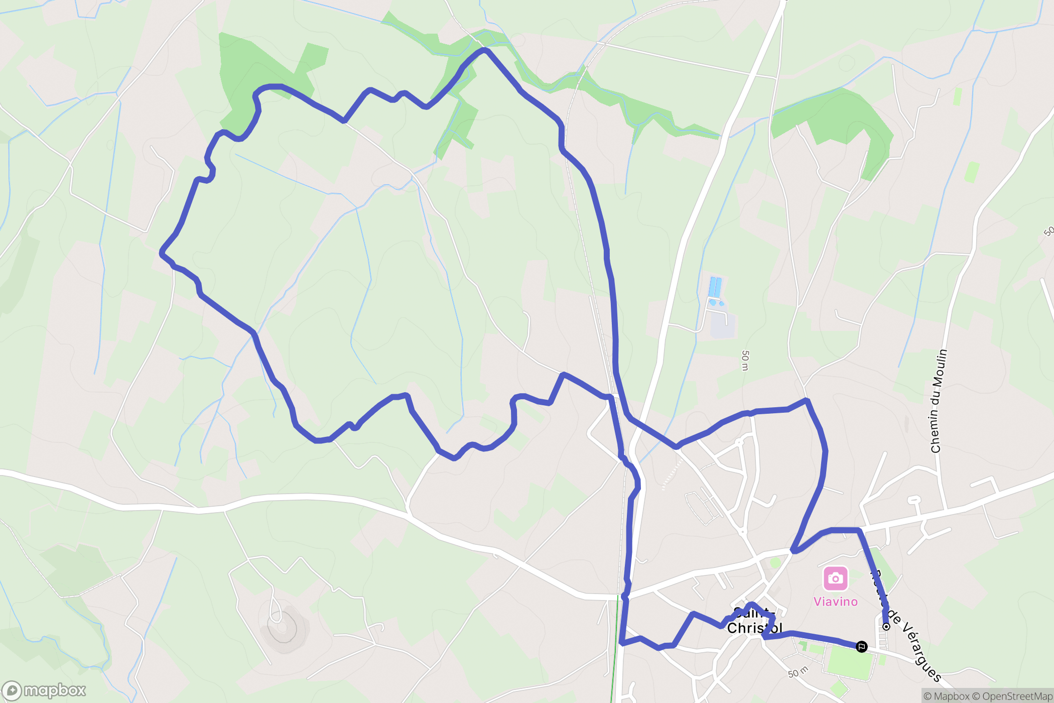 Entre-Vignes : carte du parcours de randonnée - France