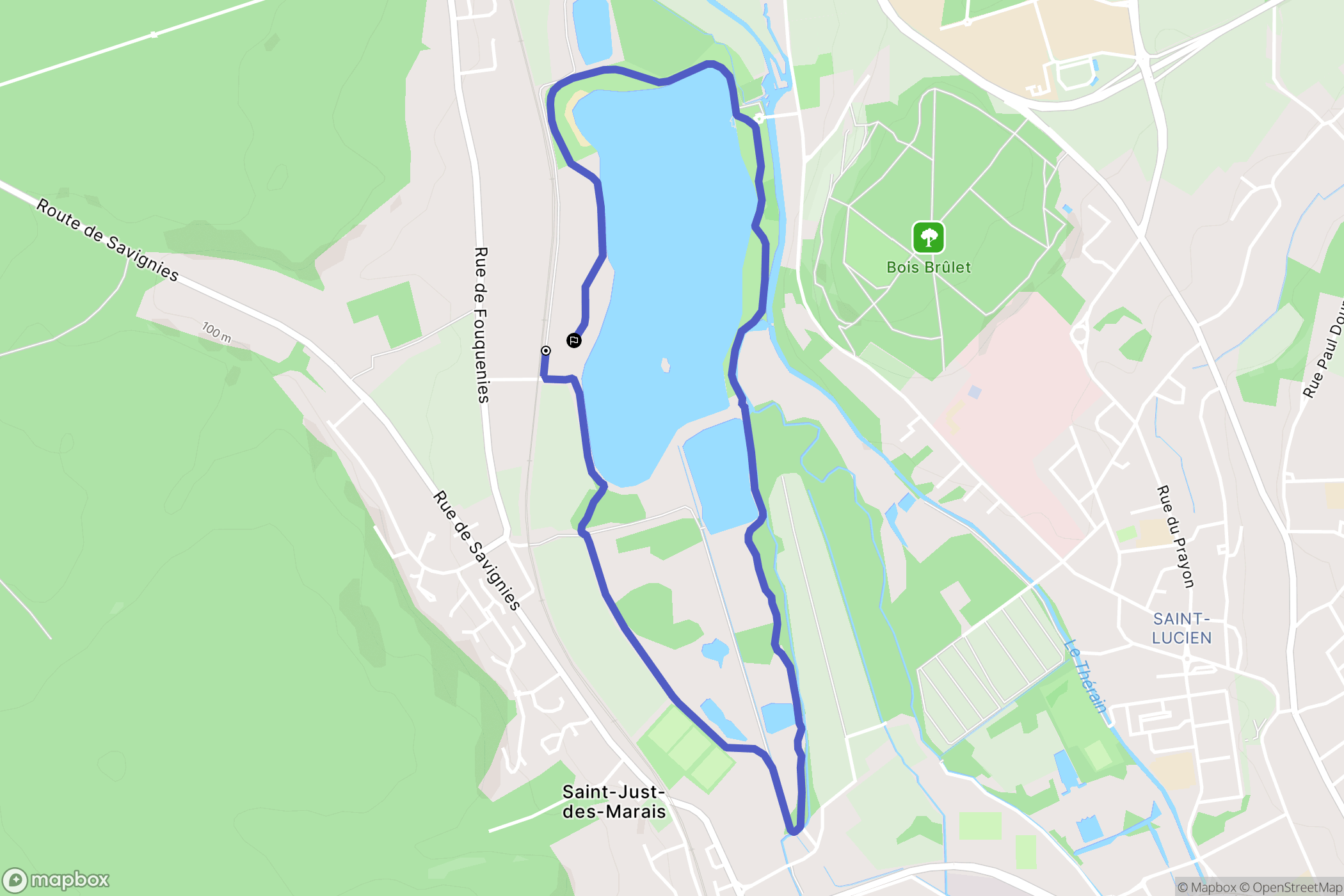 Beauvais : carte du parcours de randonnée - France