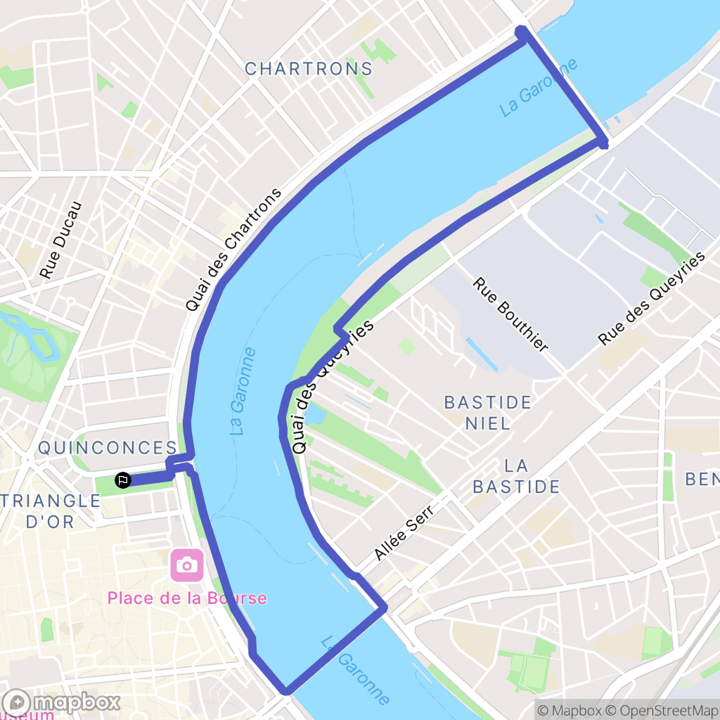 Bordeaux : carte du parcours de randonnée - France