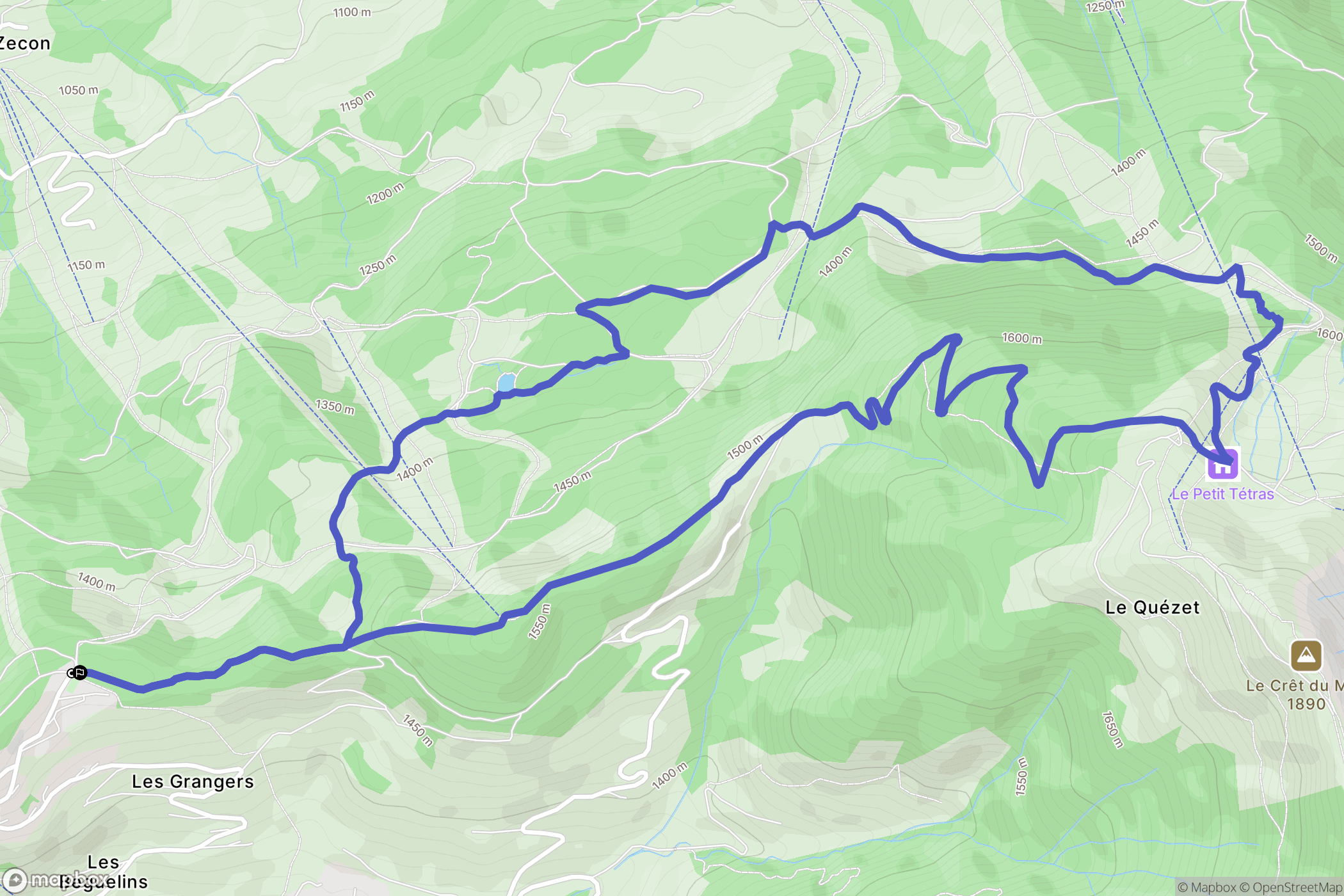 Notre-Dame-de-Bellecombe : carte du parcours de randonnée - France
