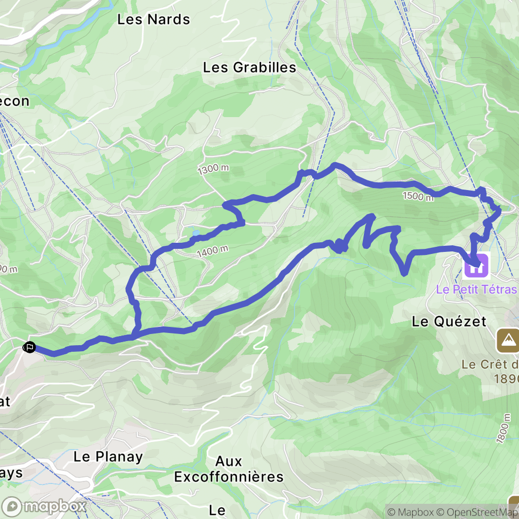 Notre-Dame-de-Bellecombe : carte du parcours de randonnée - France