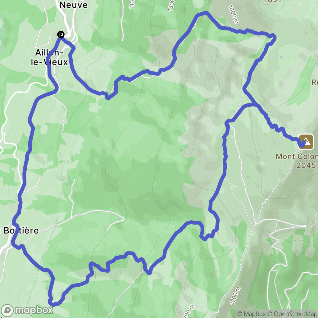 Aillon-le-Vieux : carte du parcours de randonnée - France