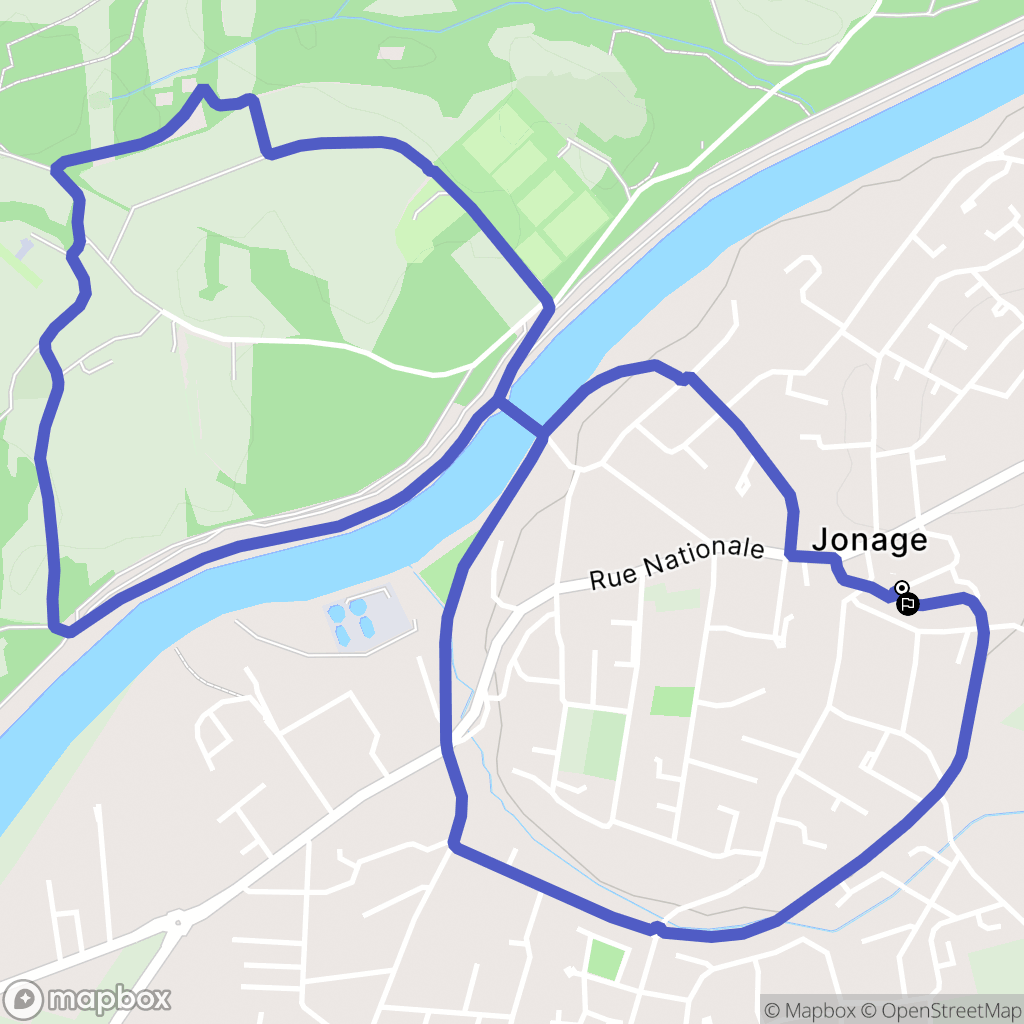 Jonage : carte du parcours de randonnée - France