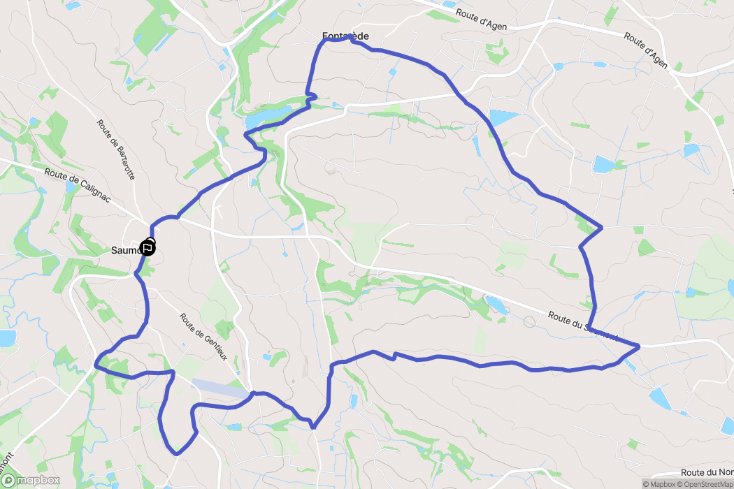 Saumont : carte du parcours de randonnée - France
