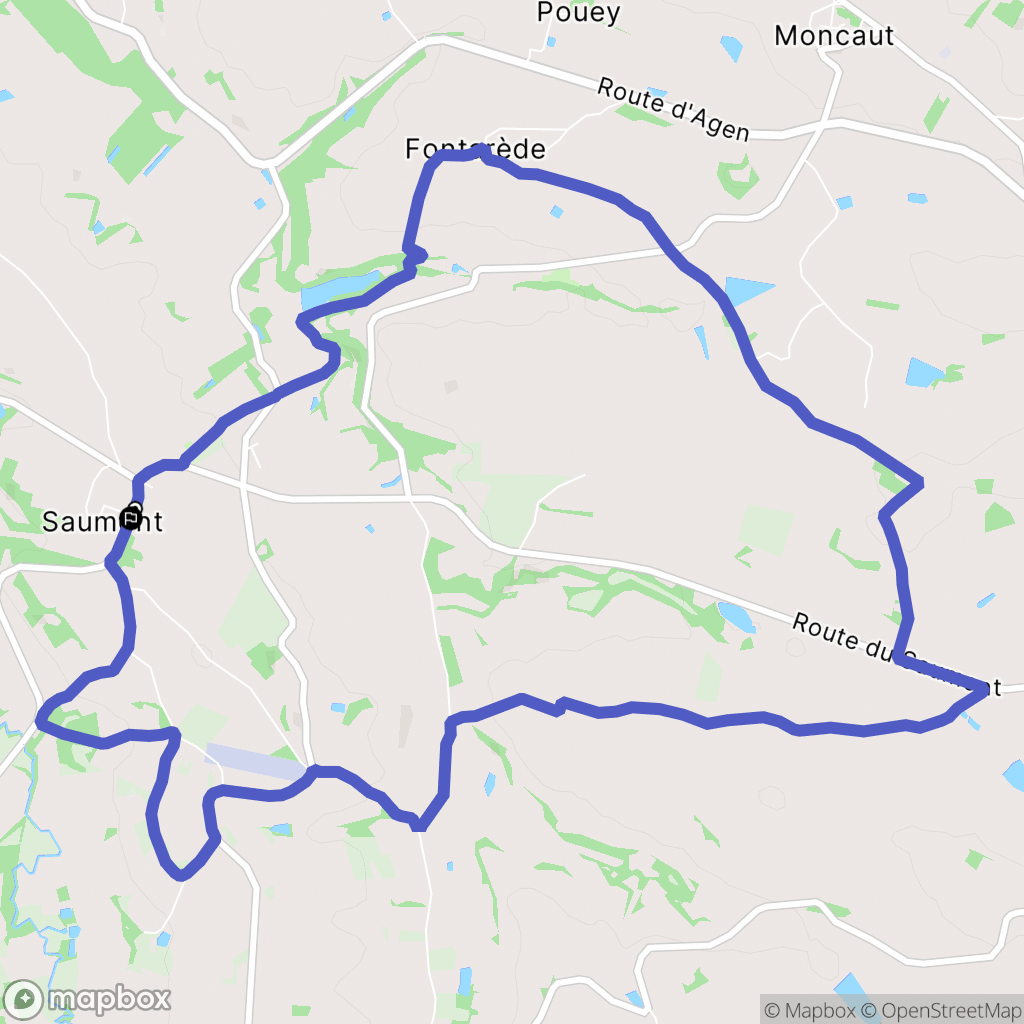 Saumont : carte du parcours de randonnée - France