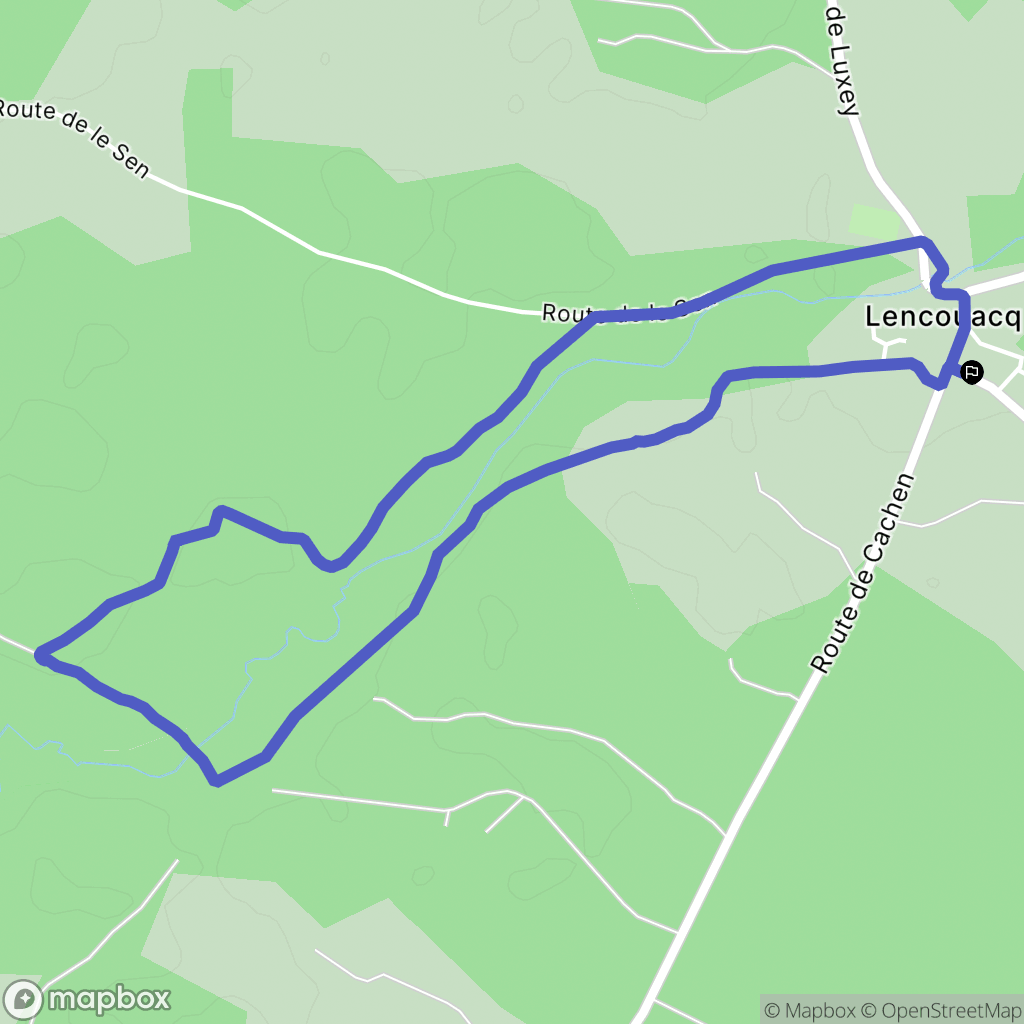 Lencouacq : carte du parcours de randonnée - France