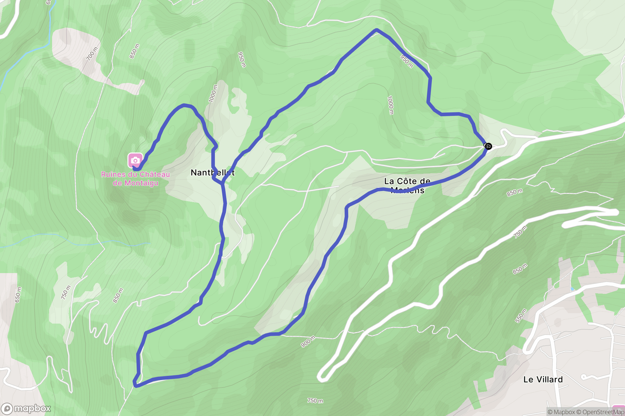 Val de Chaise : carte du parcours de randonnée - France