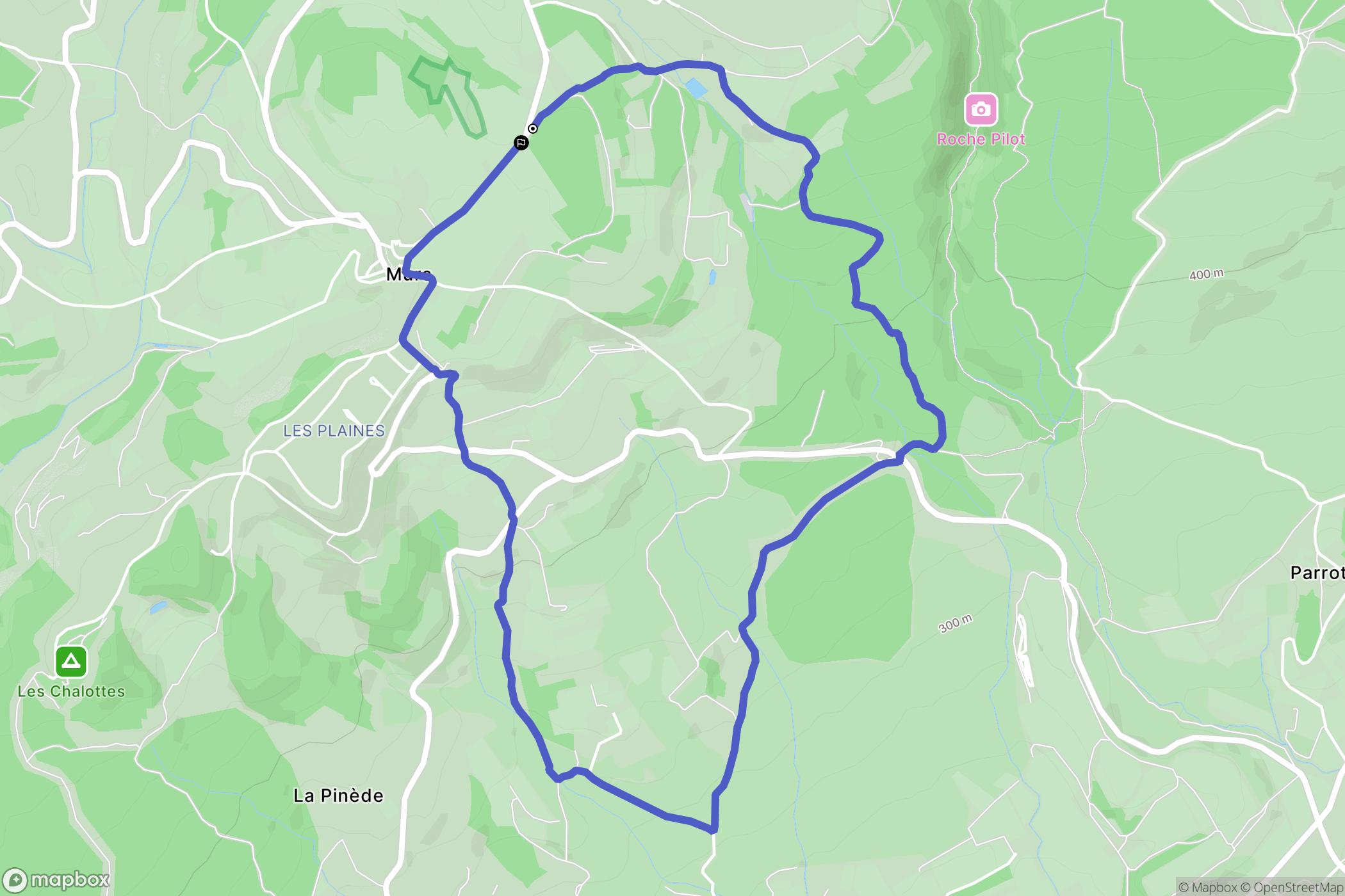 Murs : carte du parcours de randonnée - France