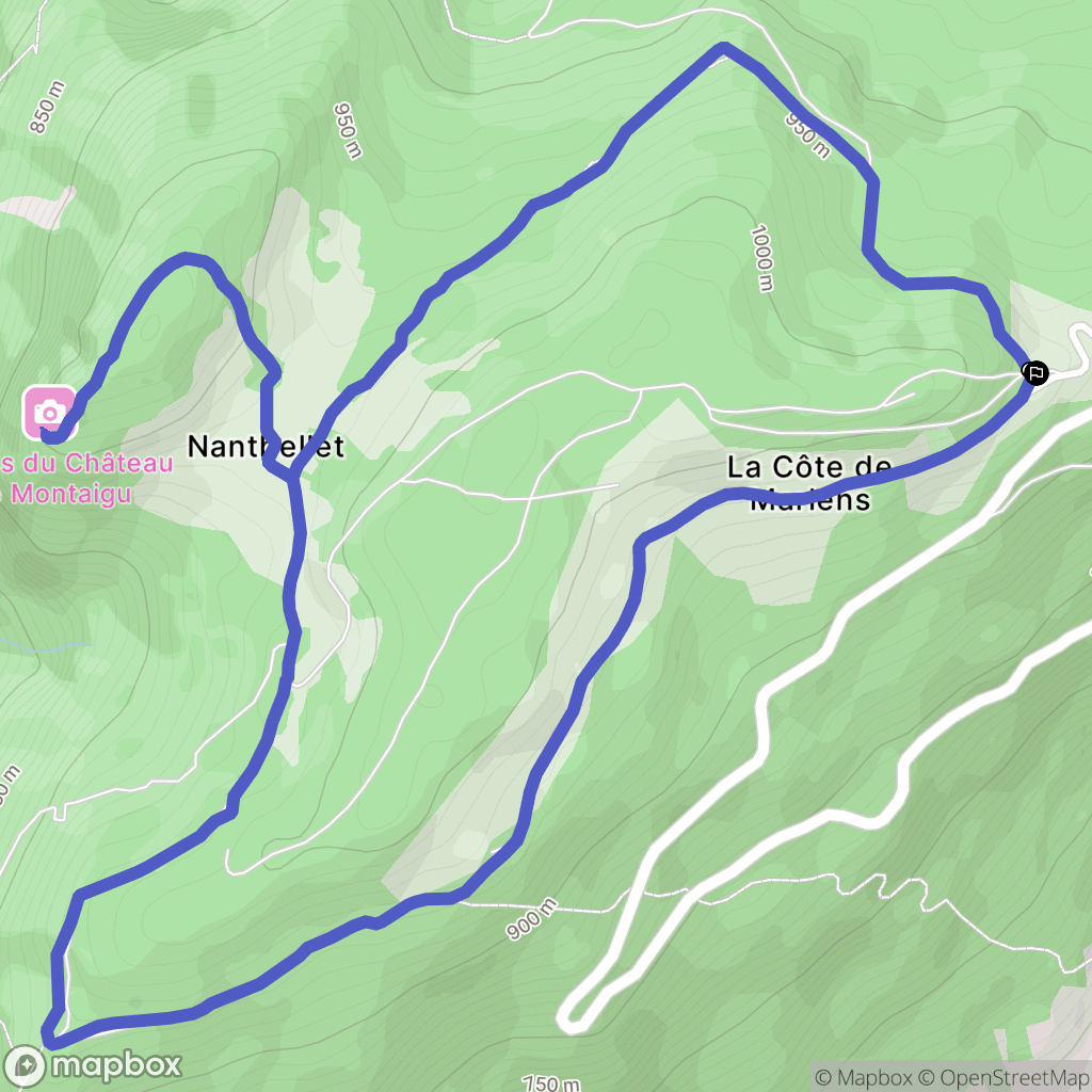 Val de Chaise : carte du parcours de randonnée - France