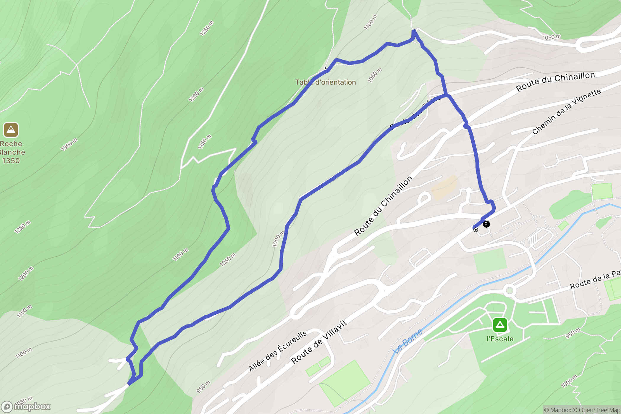 Le Grand-Bornand : carte du parcours de randonnée - France
