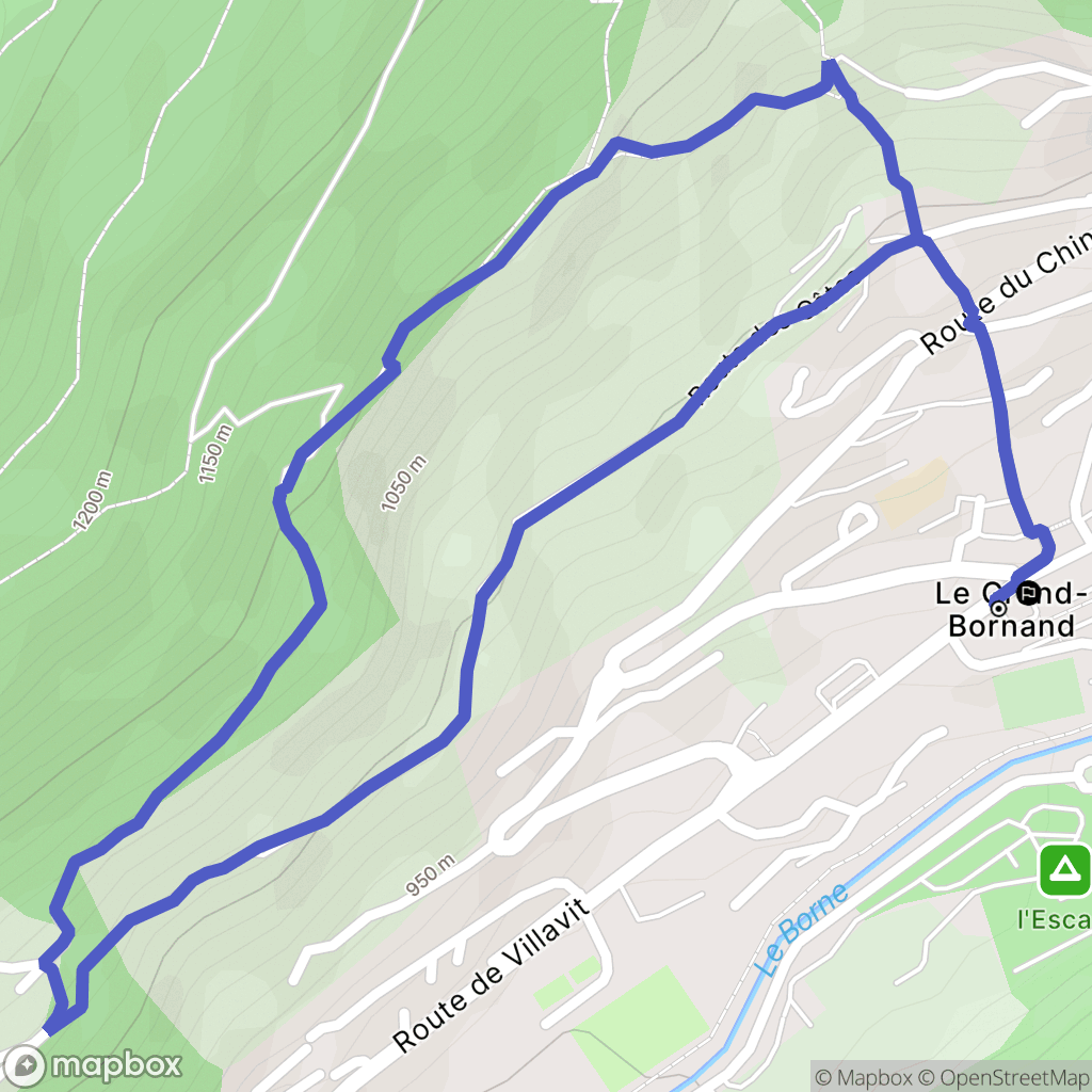 Le Grand-Bornand : carte du parcours de randonnée - France