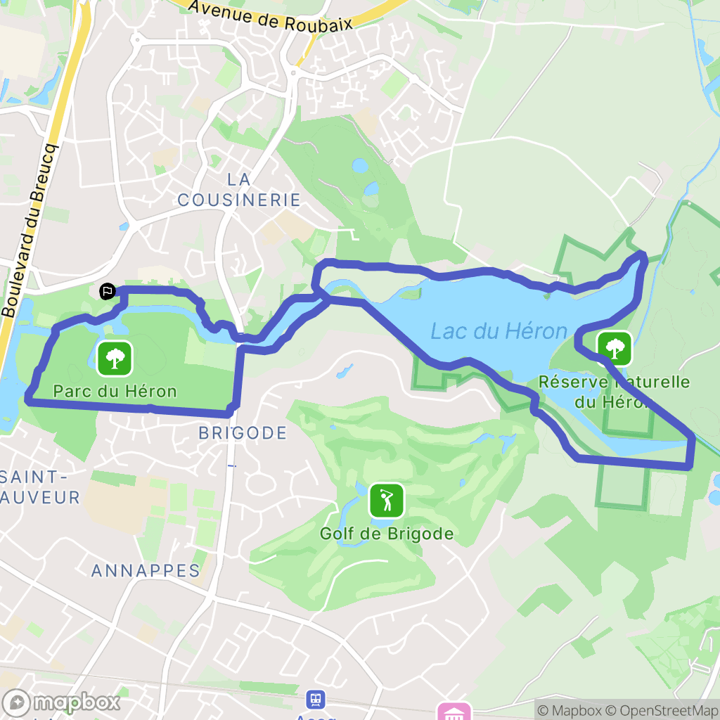 Villeneuve-d'Ascq : carte du parcours de randonnée - France