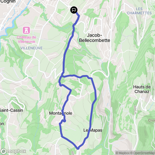 Jacob-Bellecombette : carte du parcours de randonnée - France