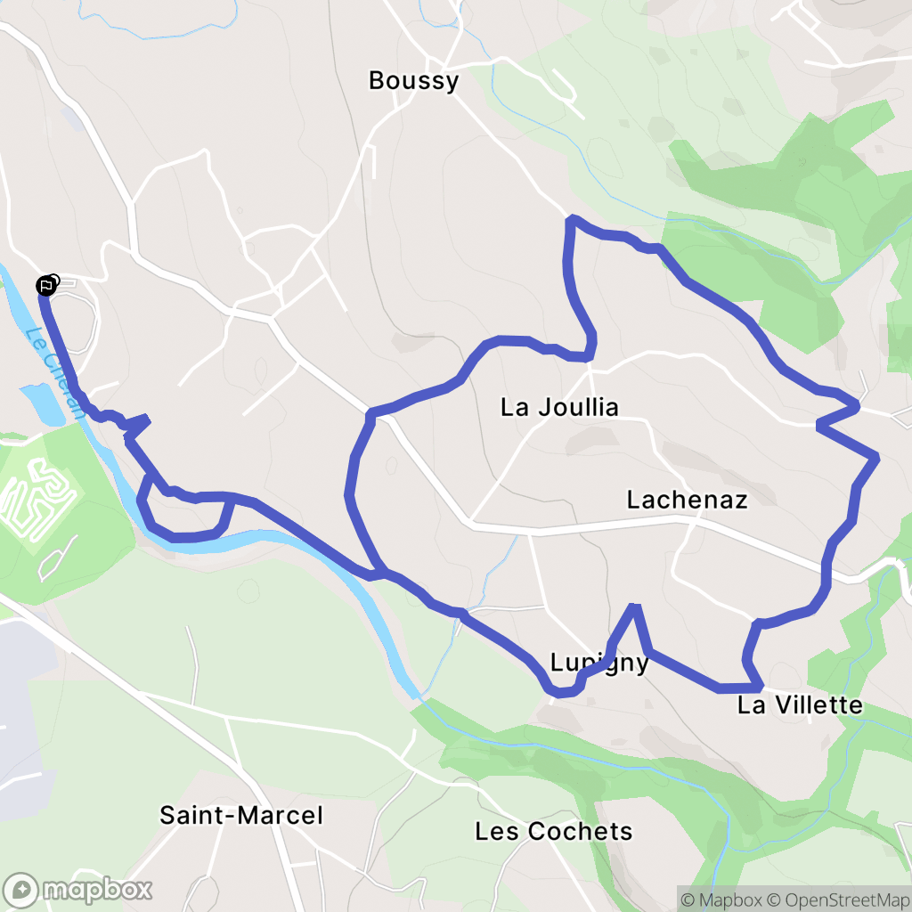 Boussy : carte du parcours de randonnée - France