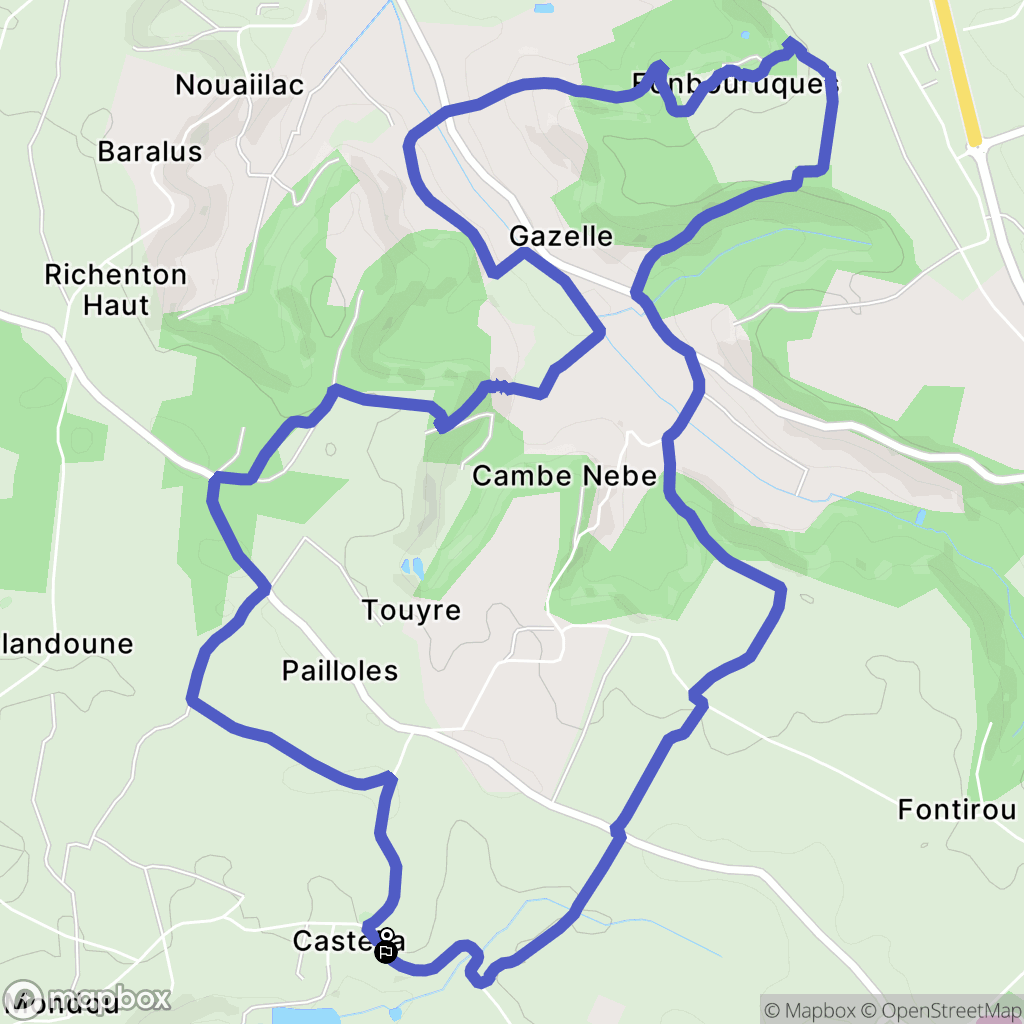 Castella : carte du parcours de randonnée - France