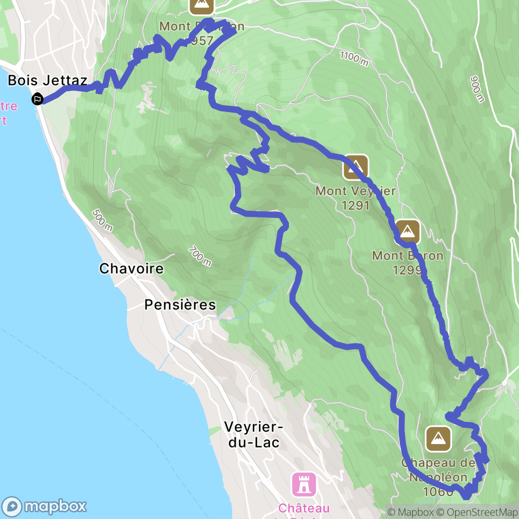 Annecy-le-Vieux : carte du parcours de randonnée - France