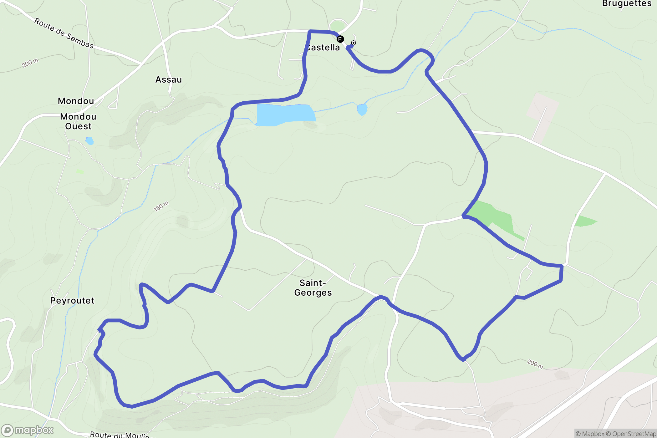 Castella : carte du parcours de randonnée - France
