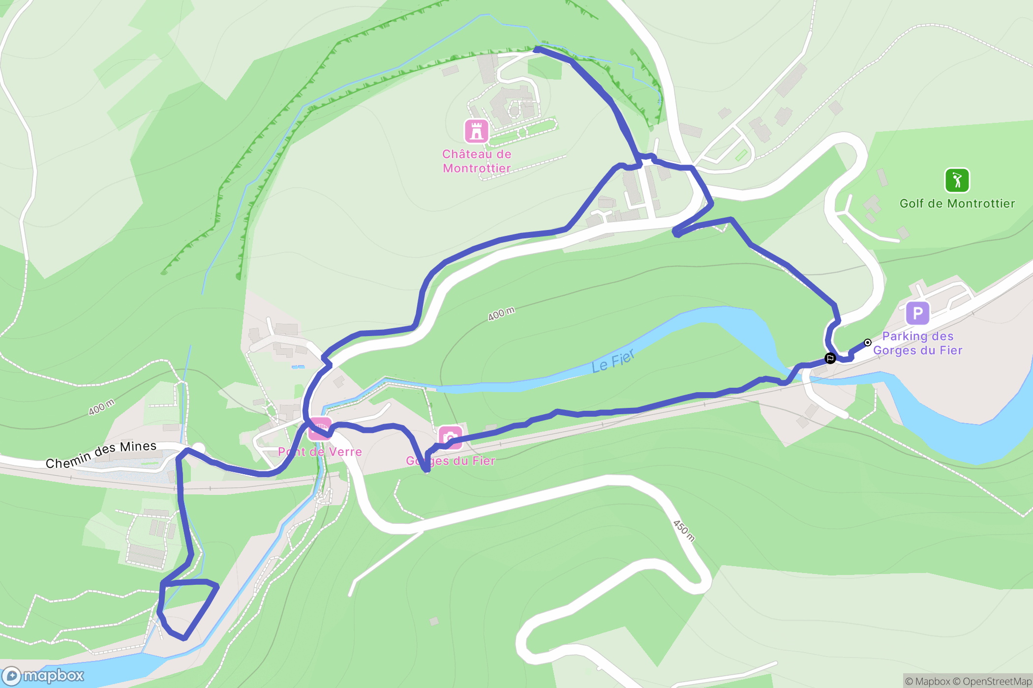Lovagny : carte du parcours de randonnée - France