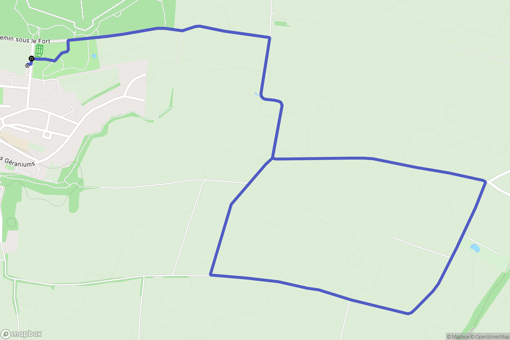 Feyzin : carte du parcours de randonnée - France