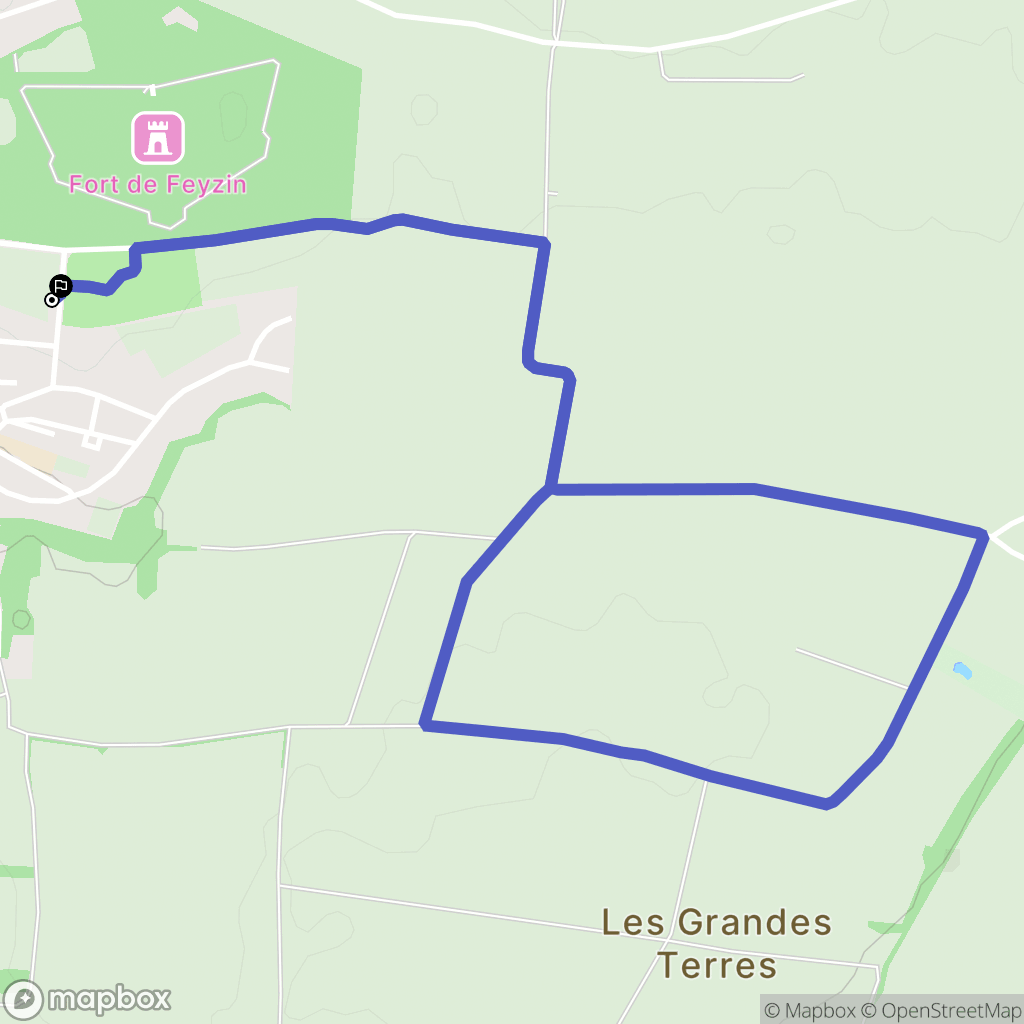 Feyzin : carte du parcours de randonnée - France