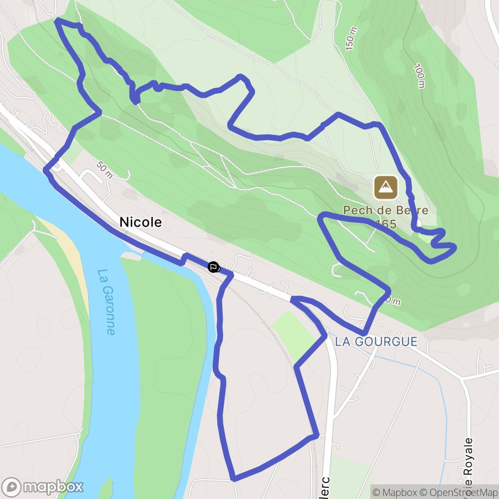 Nicole : carte du parcours de randonnée - France