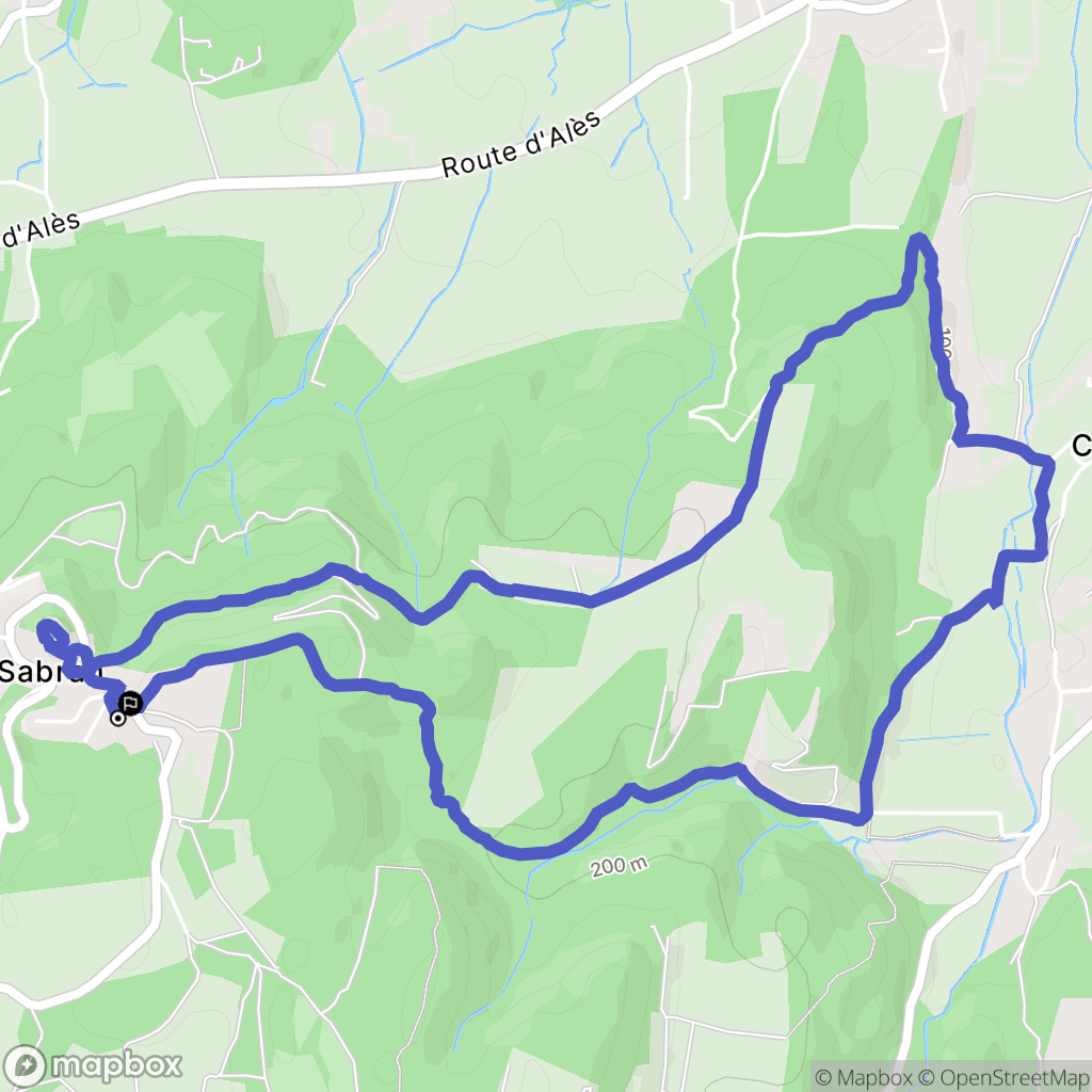 Sabran : carte du parcours de randonnée - France