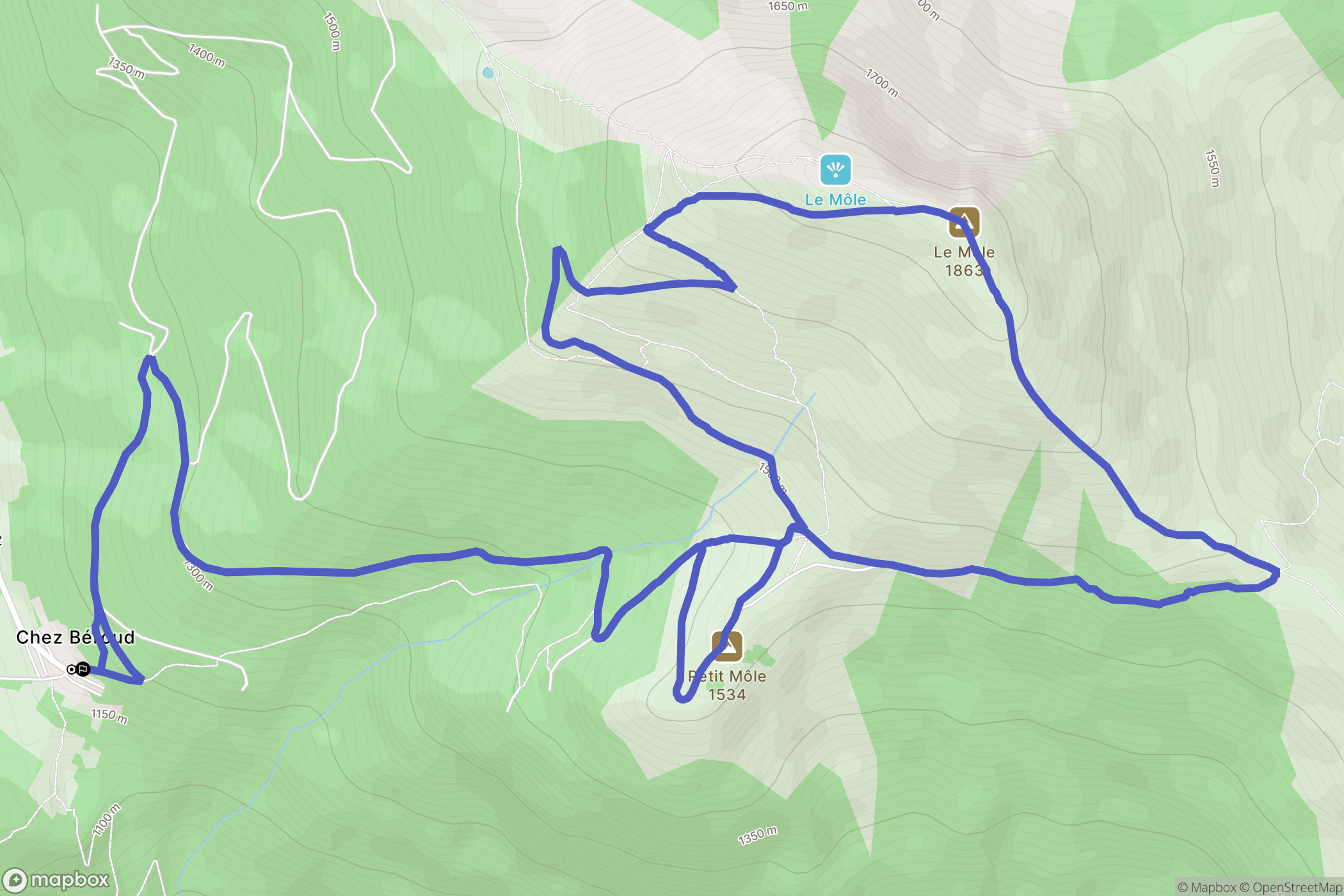 Saint-Jean-de-Tholome : carte du parcours de randonnée - France
