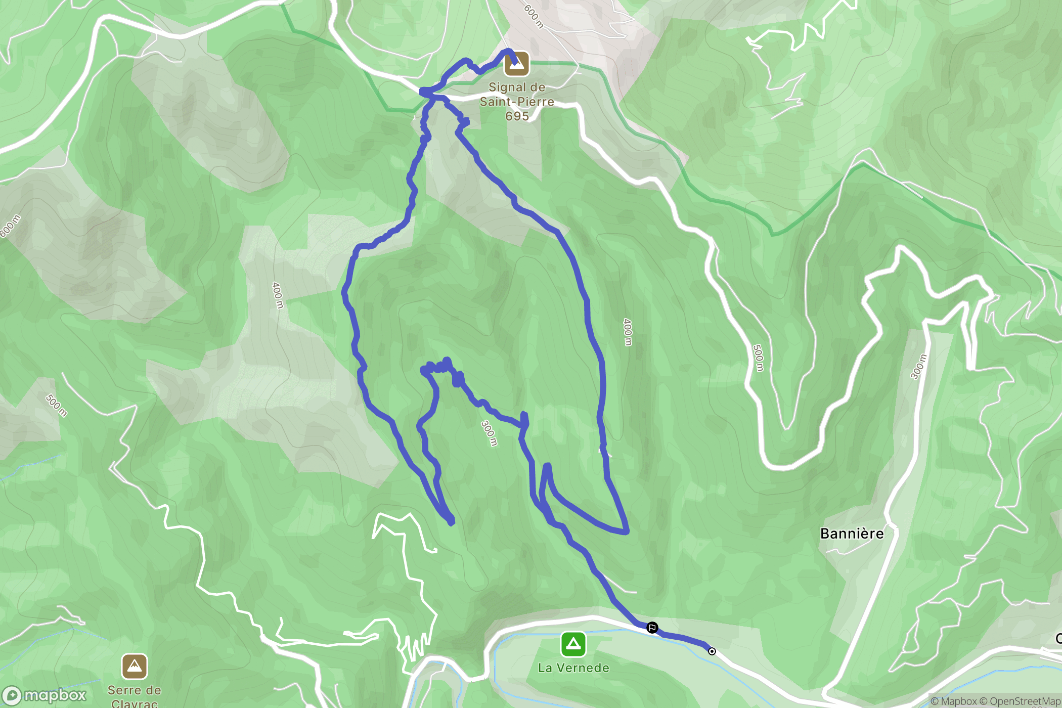 Saint-Jean-du-Gard : carte du parcours de randonnée - France