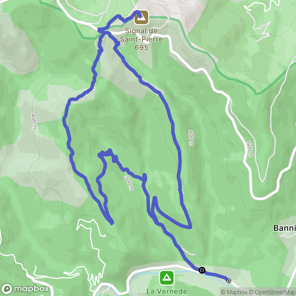Saint-Jean-du-Gard : carte du parcours de randonnée - France