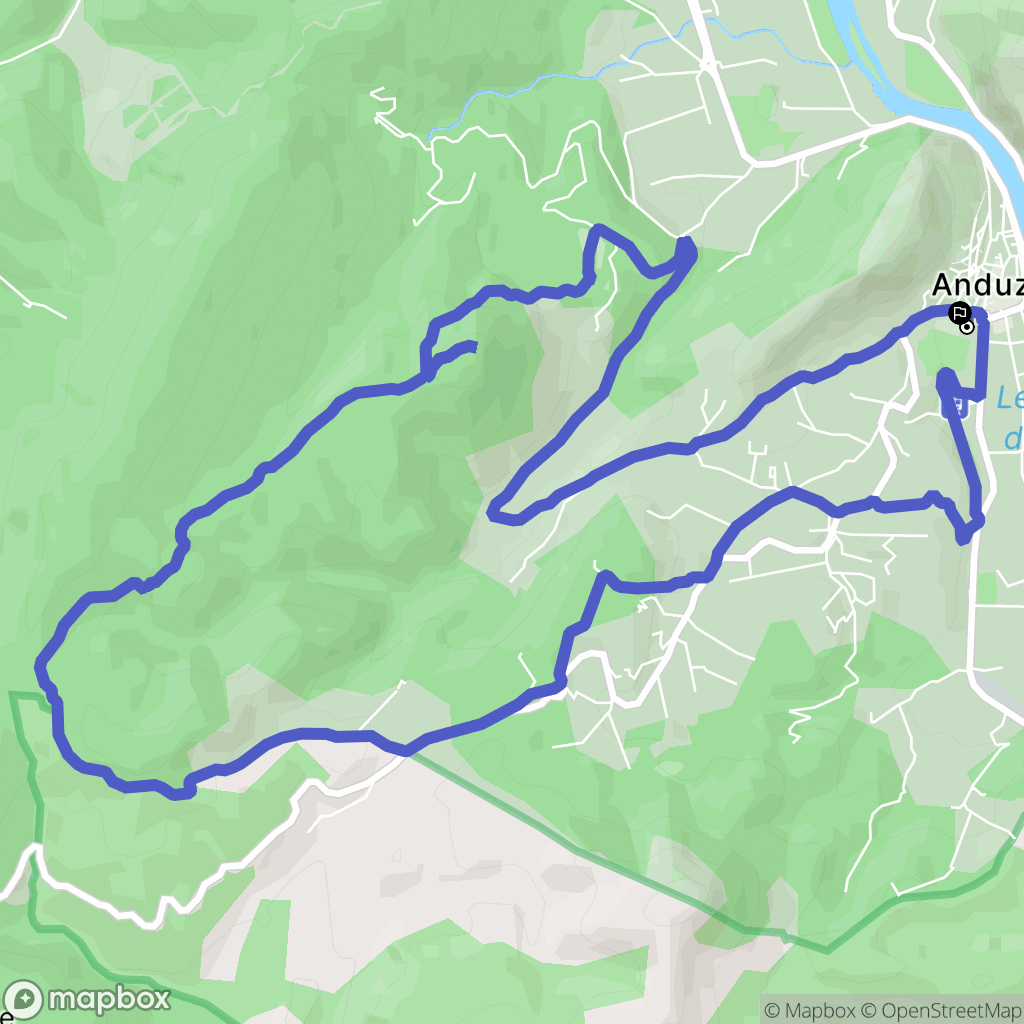 Anduze : carte du parcours de randonnée - France
