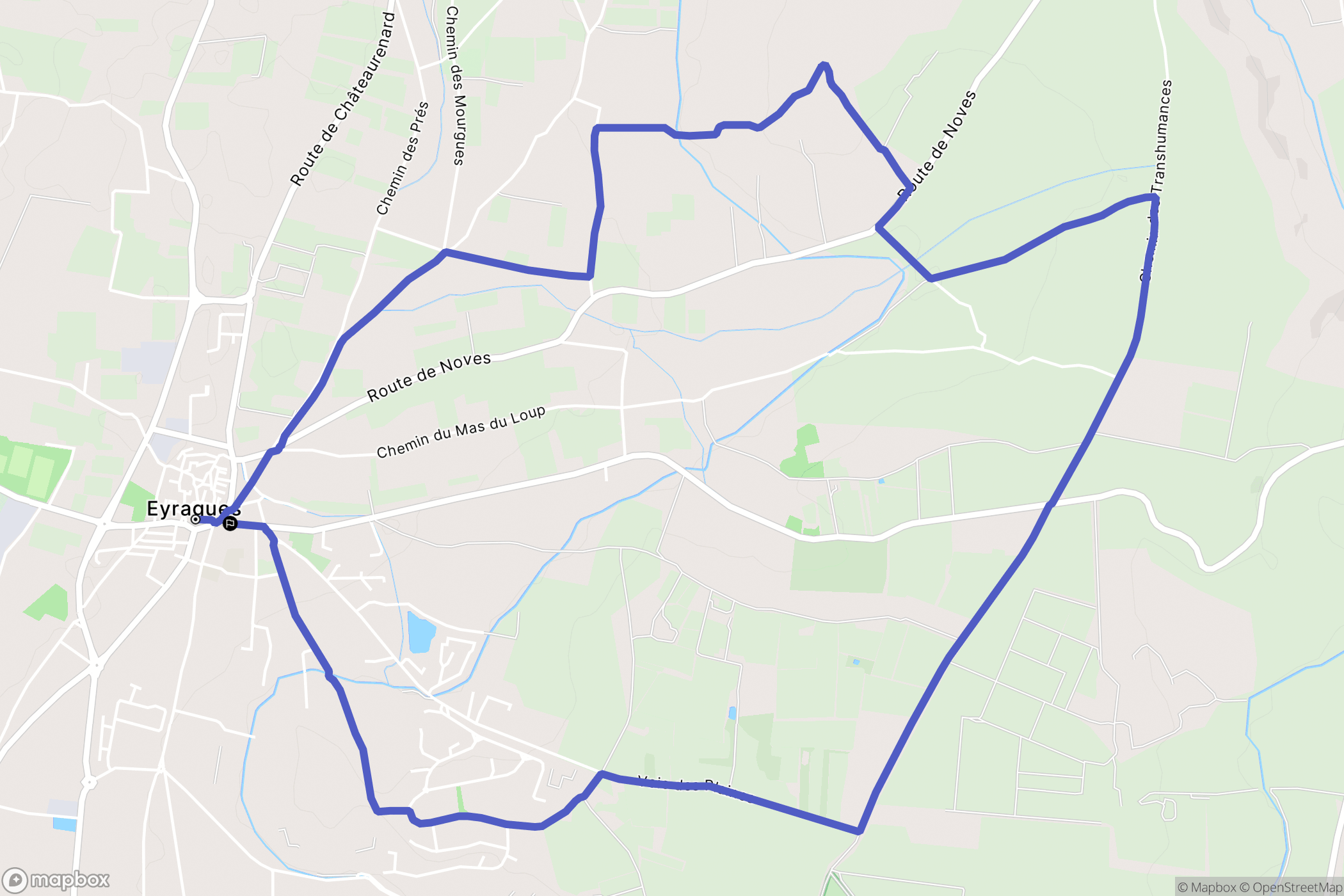 Eyragues : carte du parcours de randonnée - France