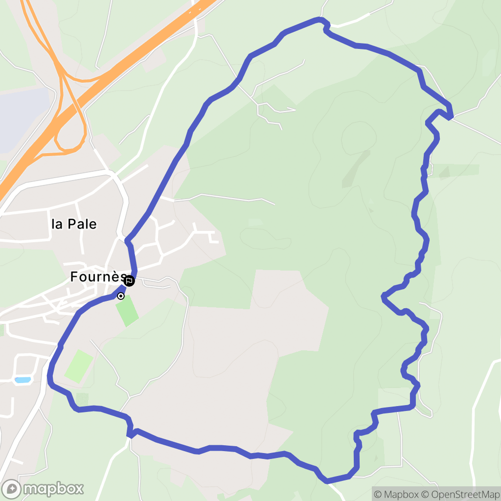 Fournès : carte du parcours de randonnée - France