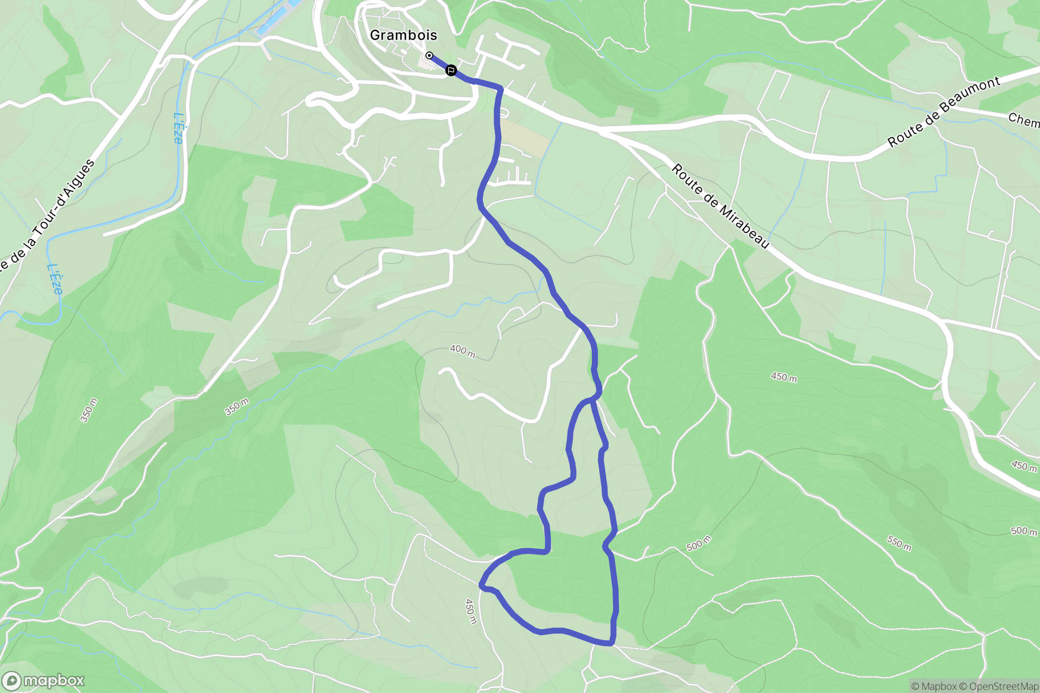Grambois : carte du parcours de randonnée - France