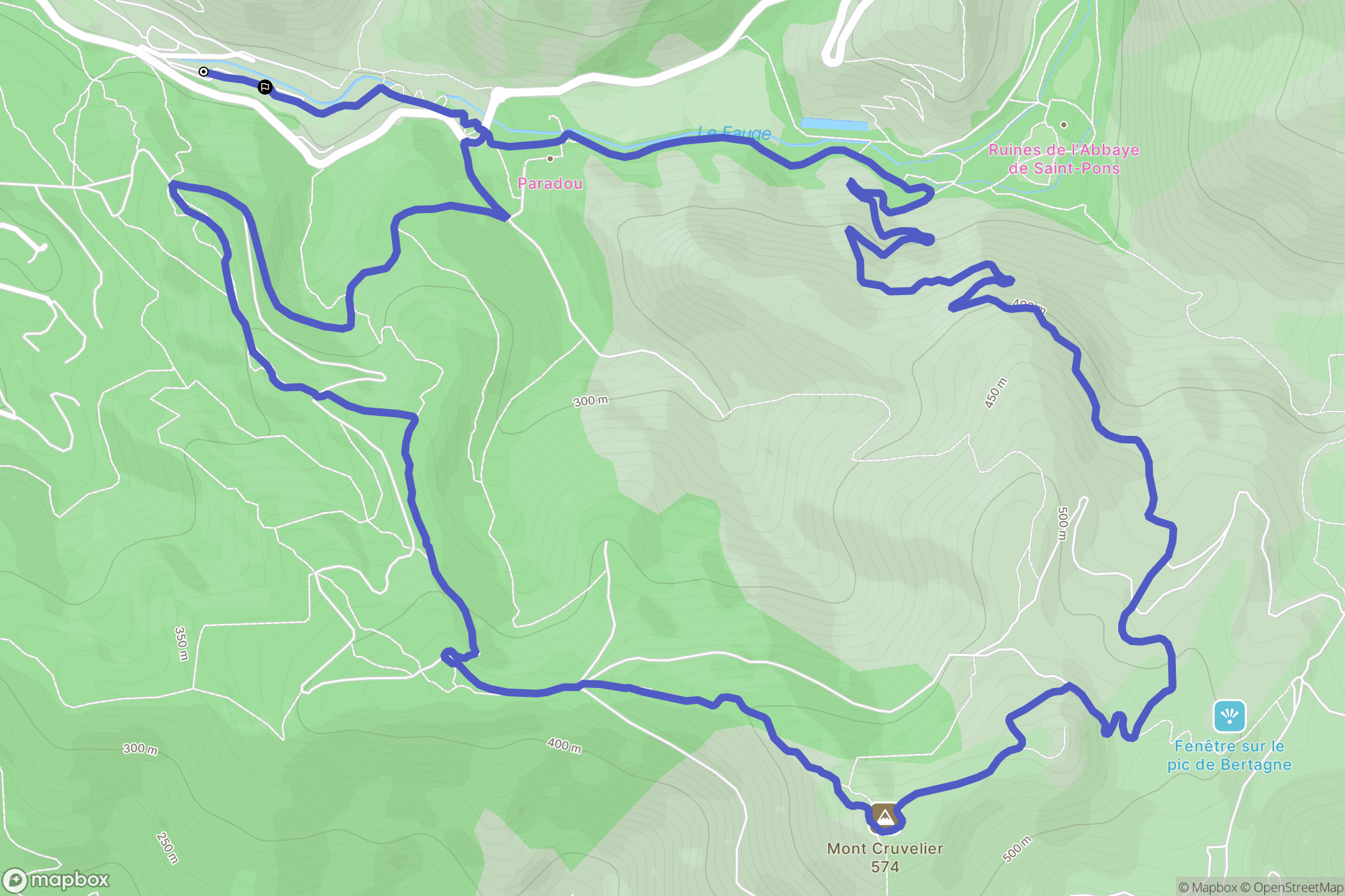 Gémenos : carte du parcours de randonnée - France