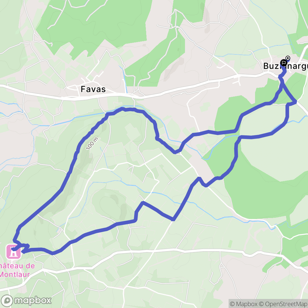Buzignargues : carte du parcours de randonnée - France