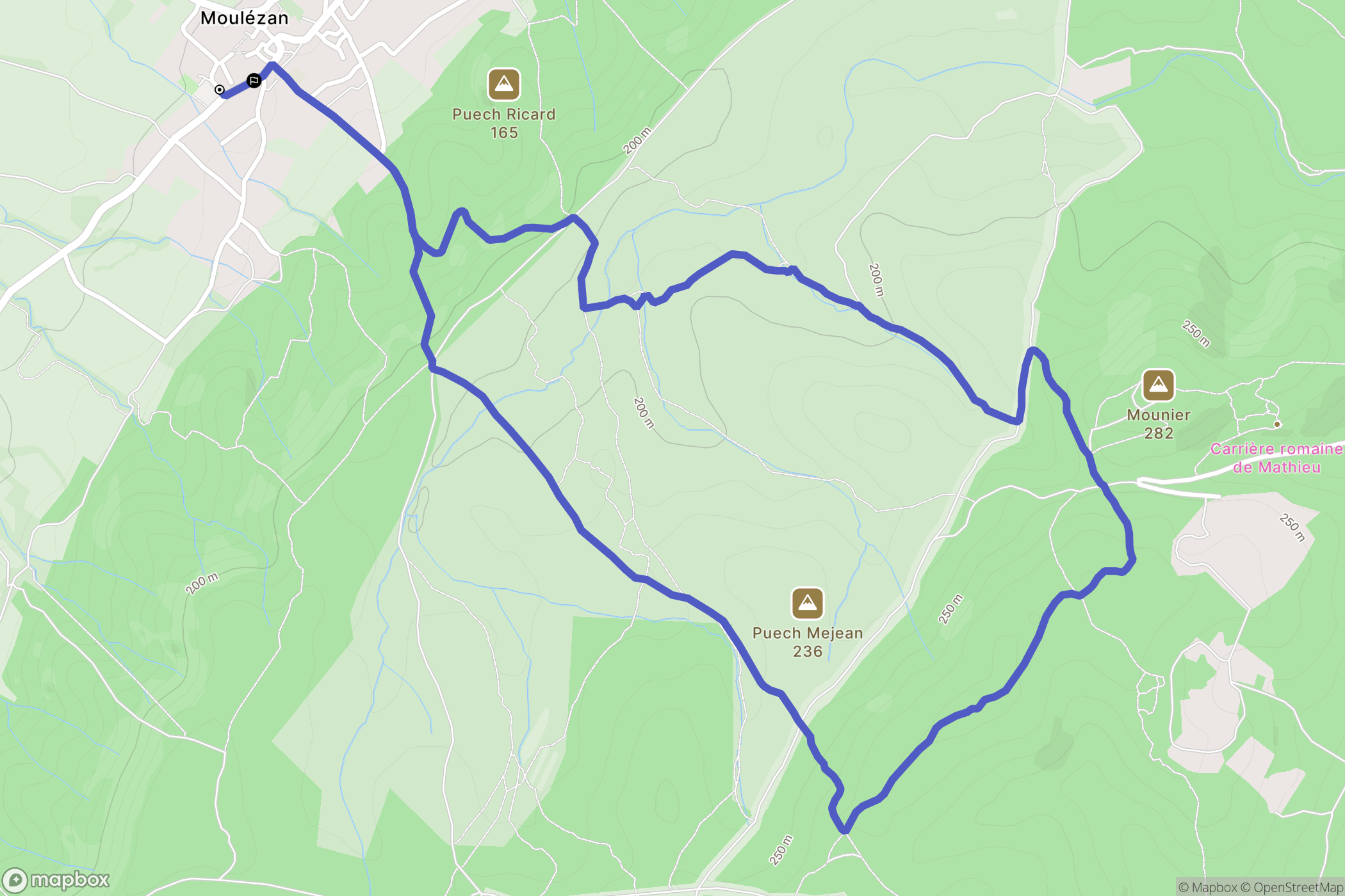 Moulézan : carte du parcours de randonnée - France