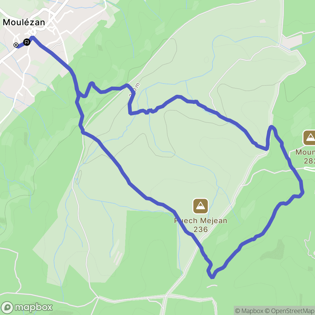 Moulézan : carte du parcours de randonnée - France