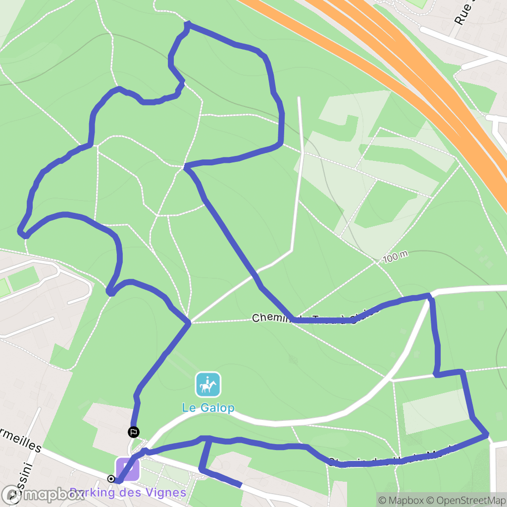 Sannois : carte du parcours de randonnée - France