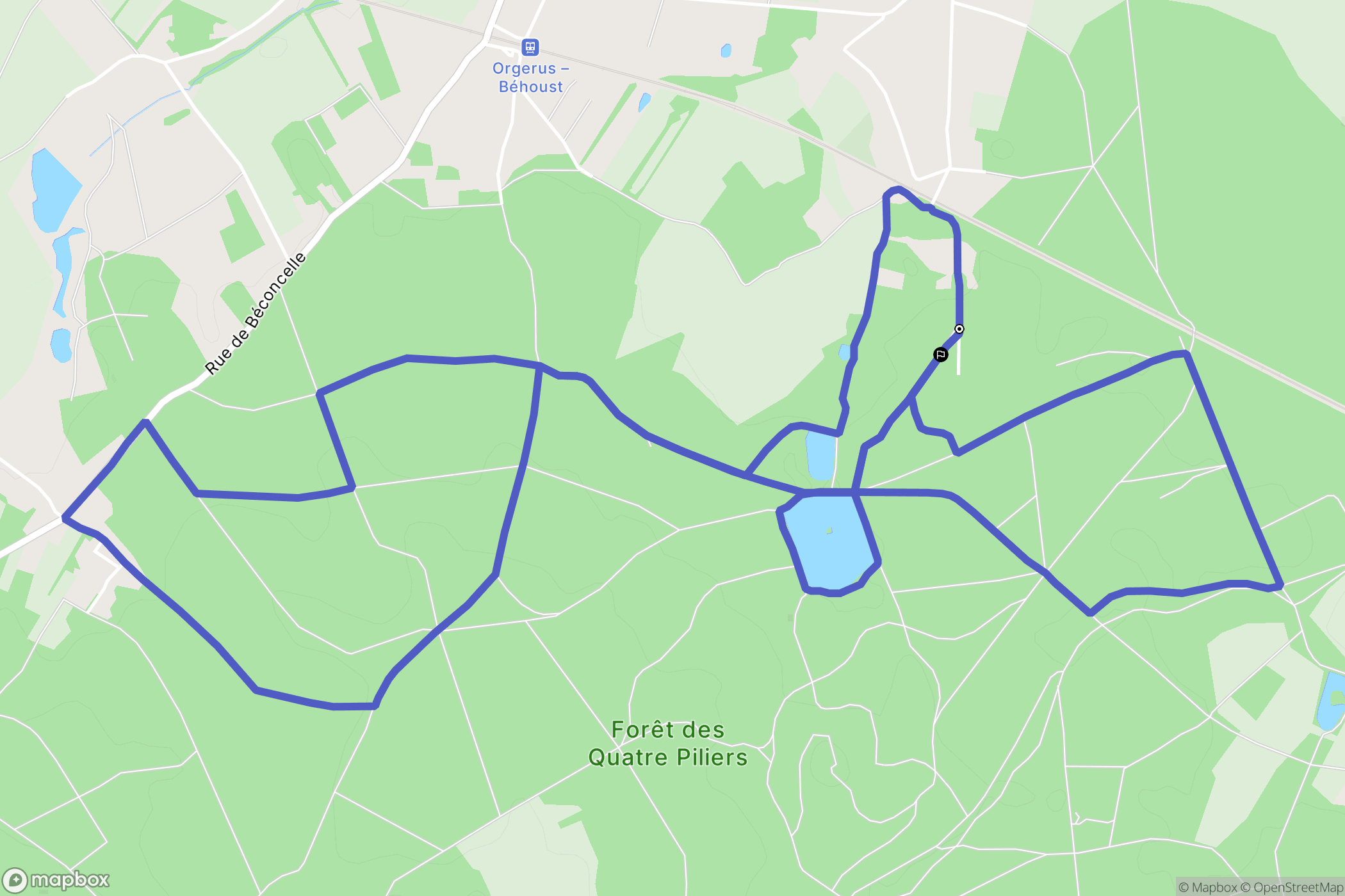 Béhoust : carte du parcours de randonnée - France