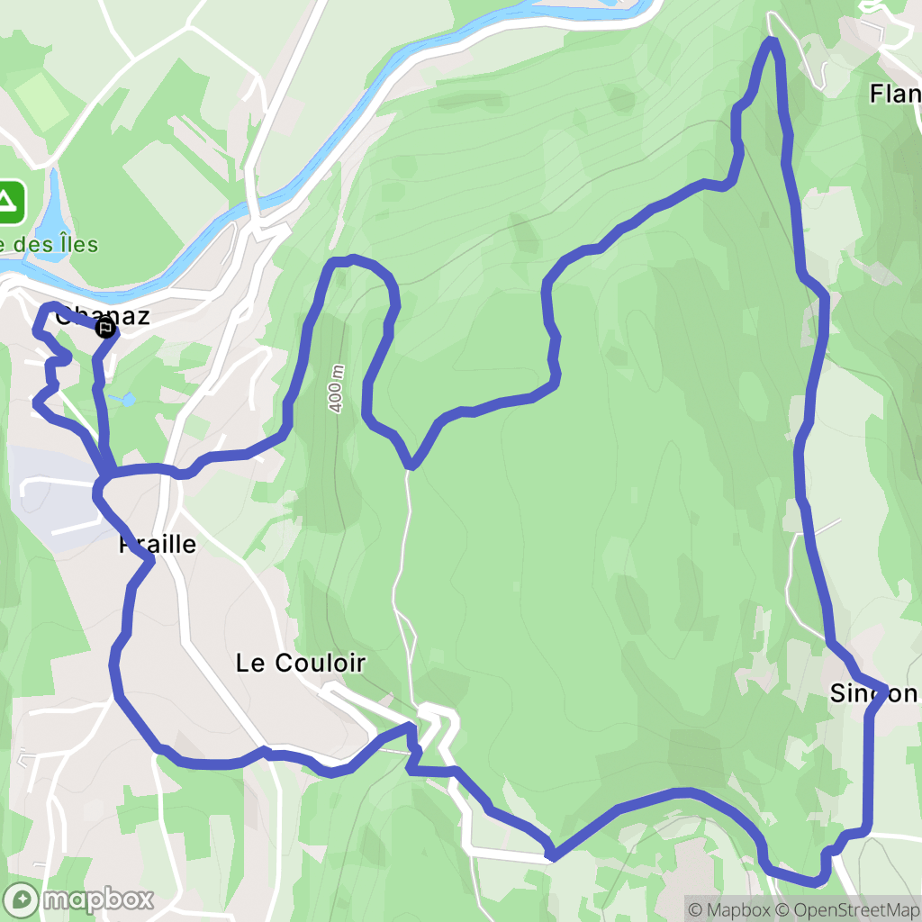 Chanaz : carte du parcours de randonnée - France