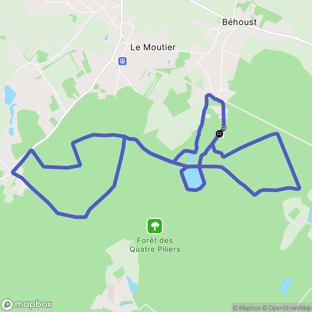 Béhoust : carte du parcours de randonnée - France