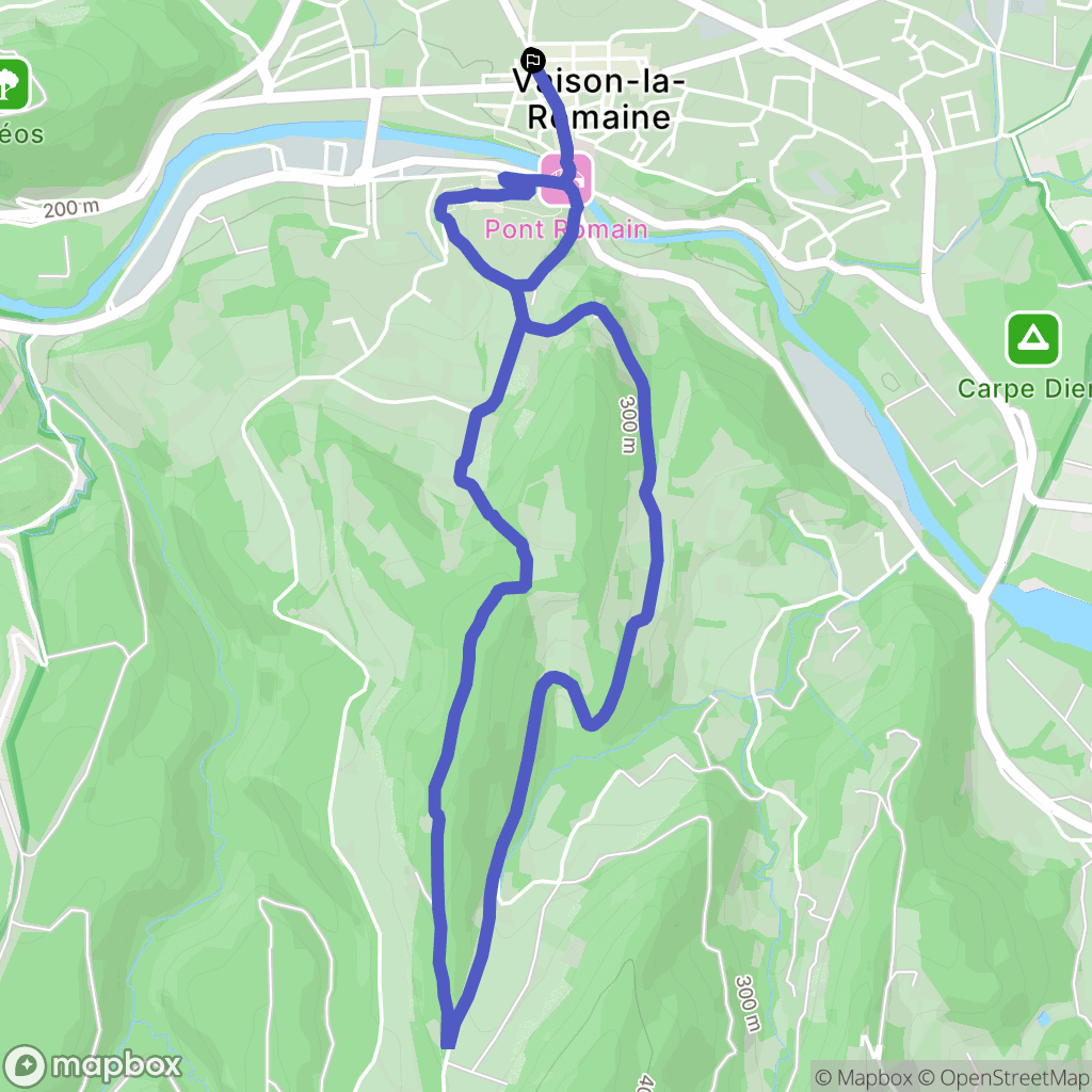 Vaison-la-Romaine : carte du parcours de randonnée - France