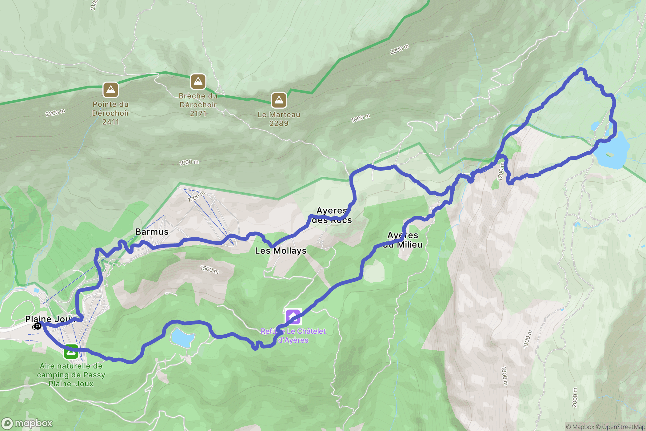 Passy : carte du parcours de randonnée - France