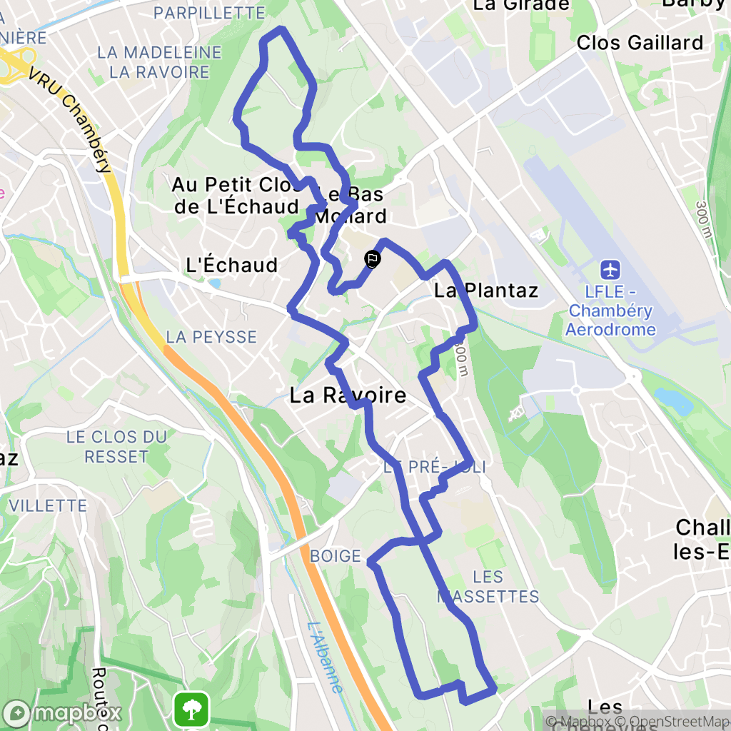 La Ravoire : carte du parcours de randonnée - France