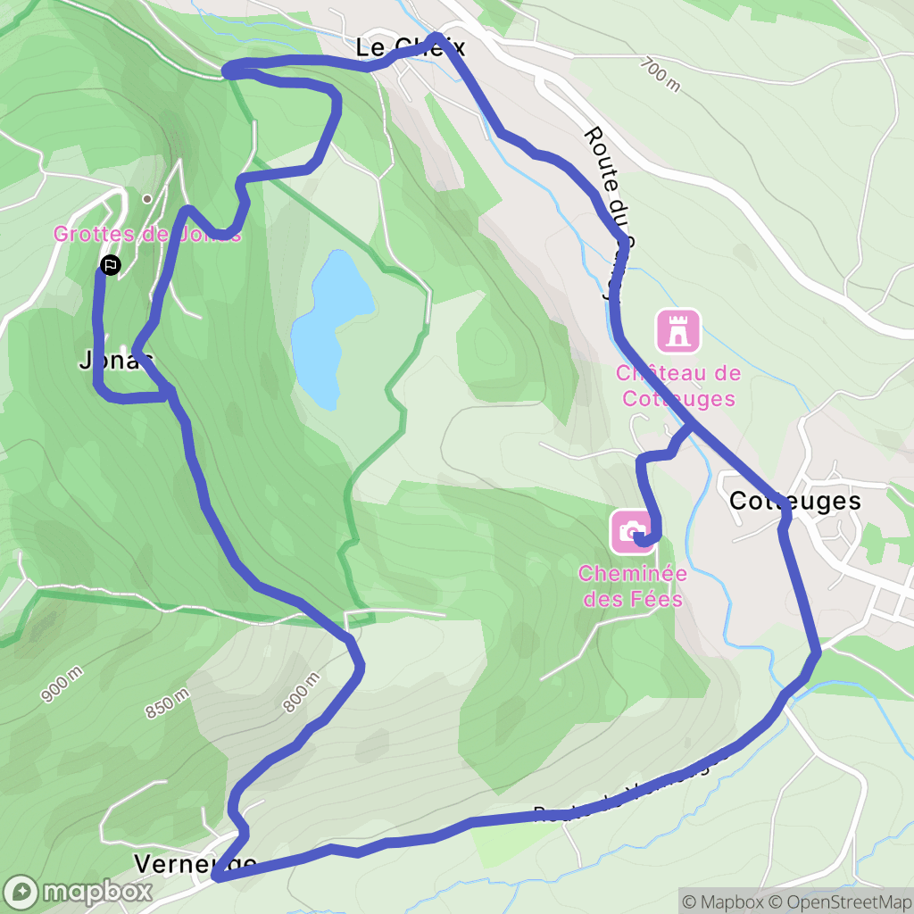 Saint-Pierre-Colamine : carte du parcours de randonnée - France