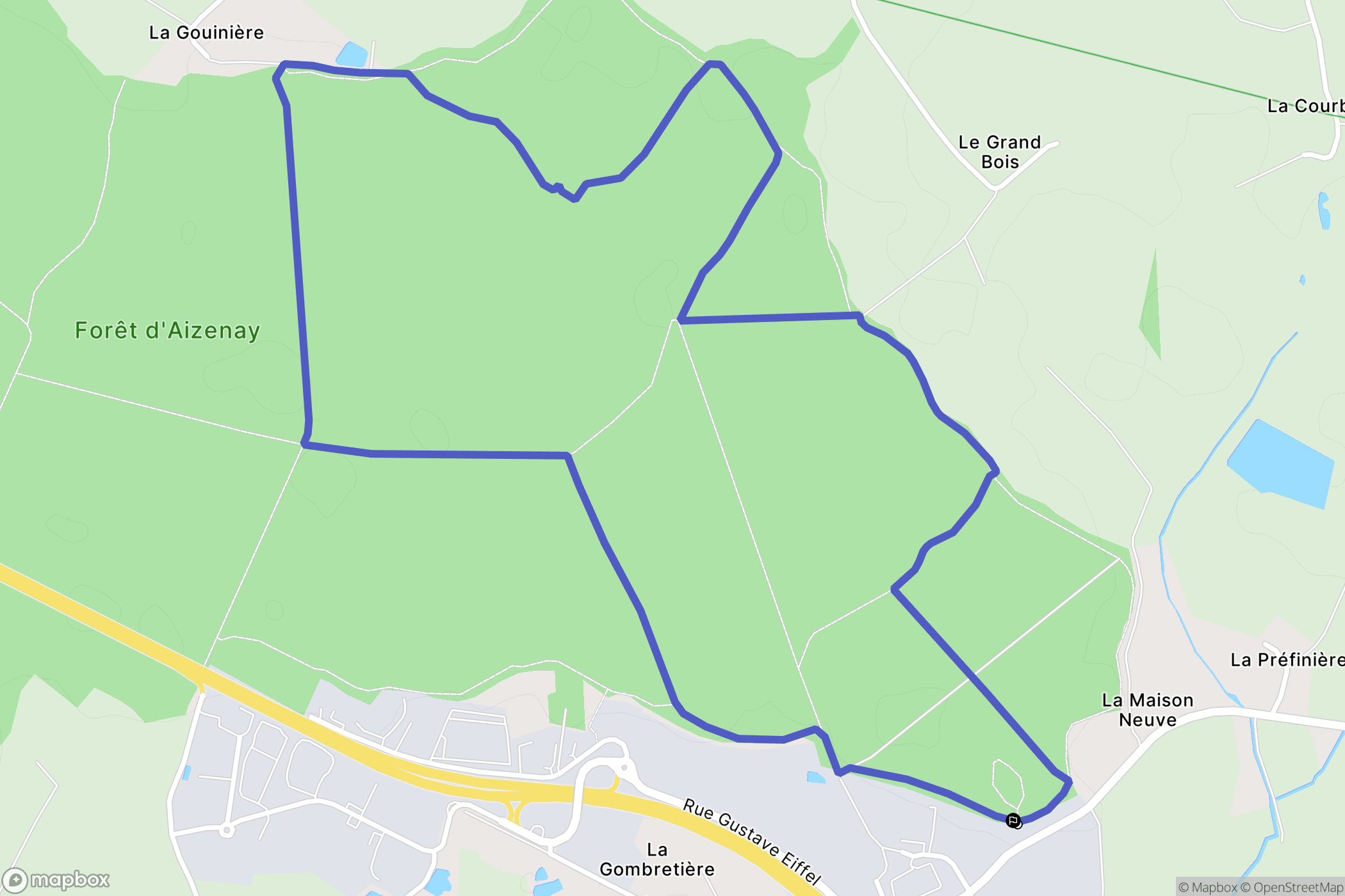 Aizenay : carte du parcours de randonnée - France